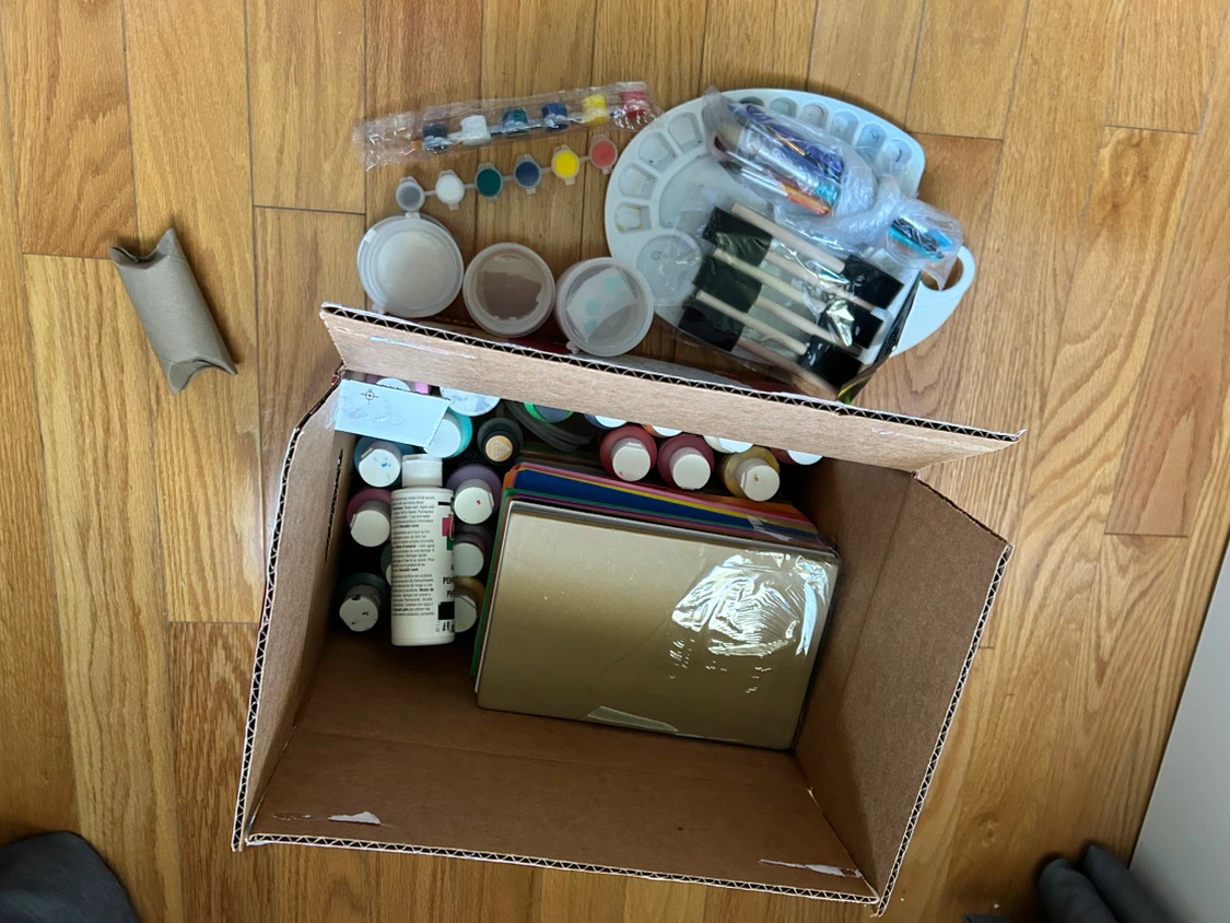 Box of Art Supplies