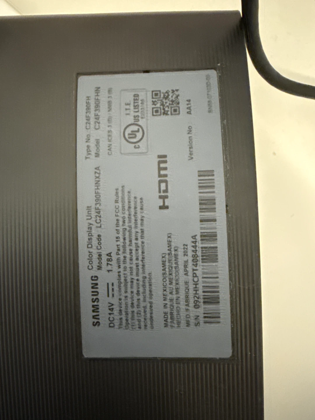 Samsung LC24F390FHNXZA Curved Monitor - photo 2