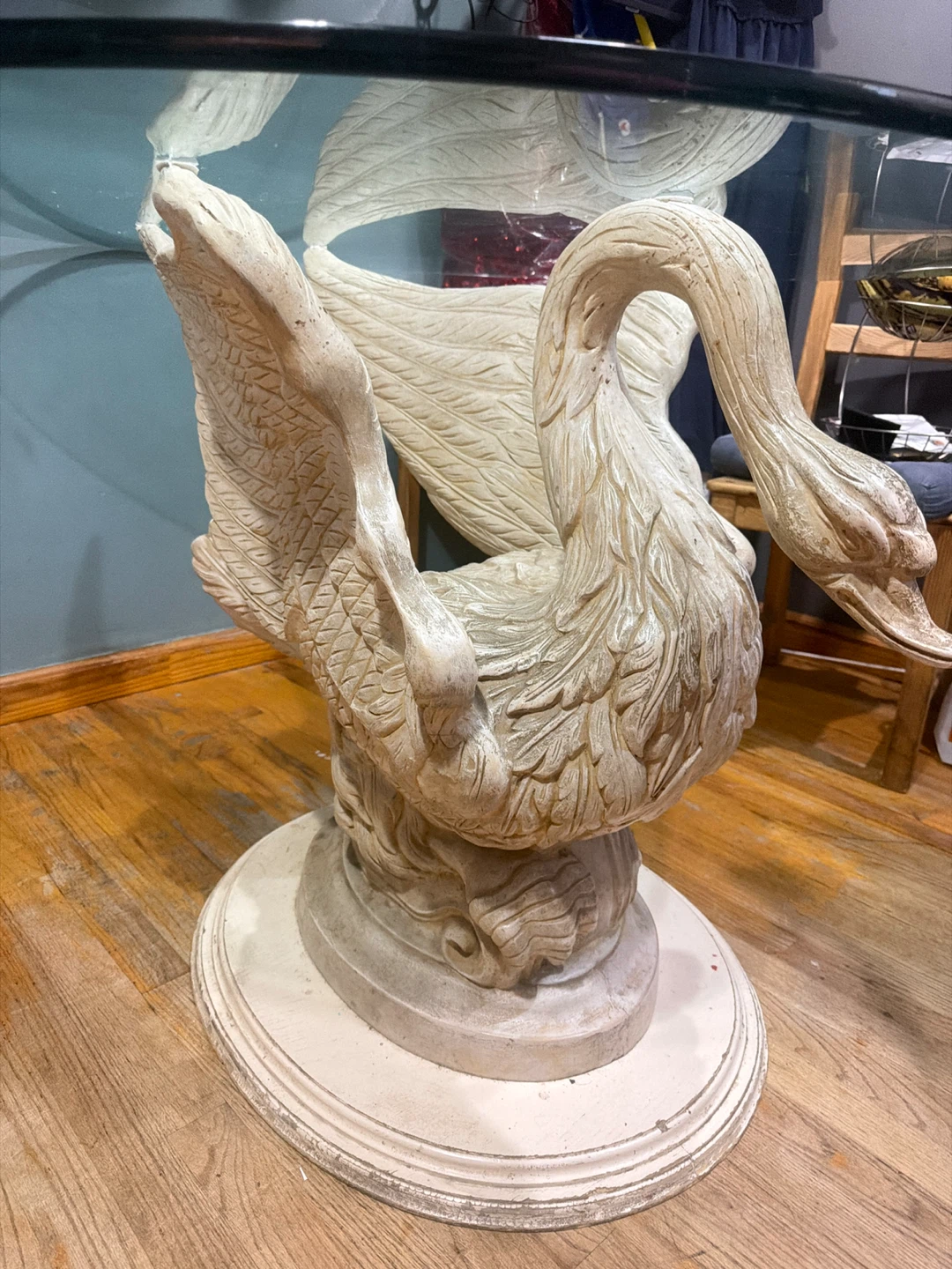 swan-shaped glass table - photo 2