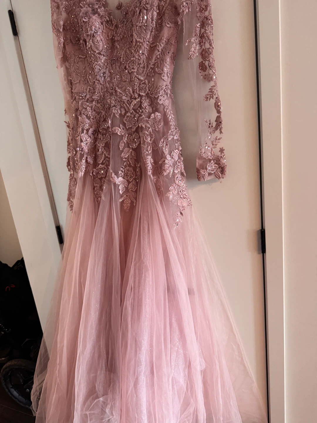 Pink Formal Gown with Intricate Floral Embellishments - photo 2