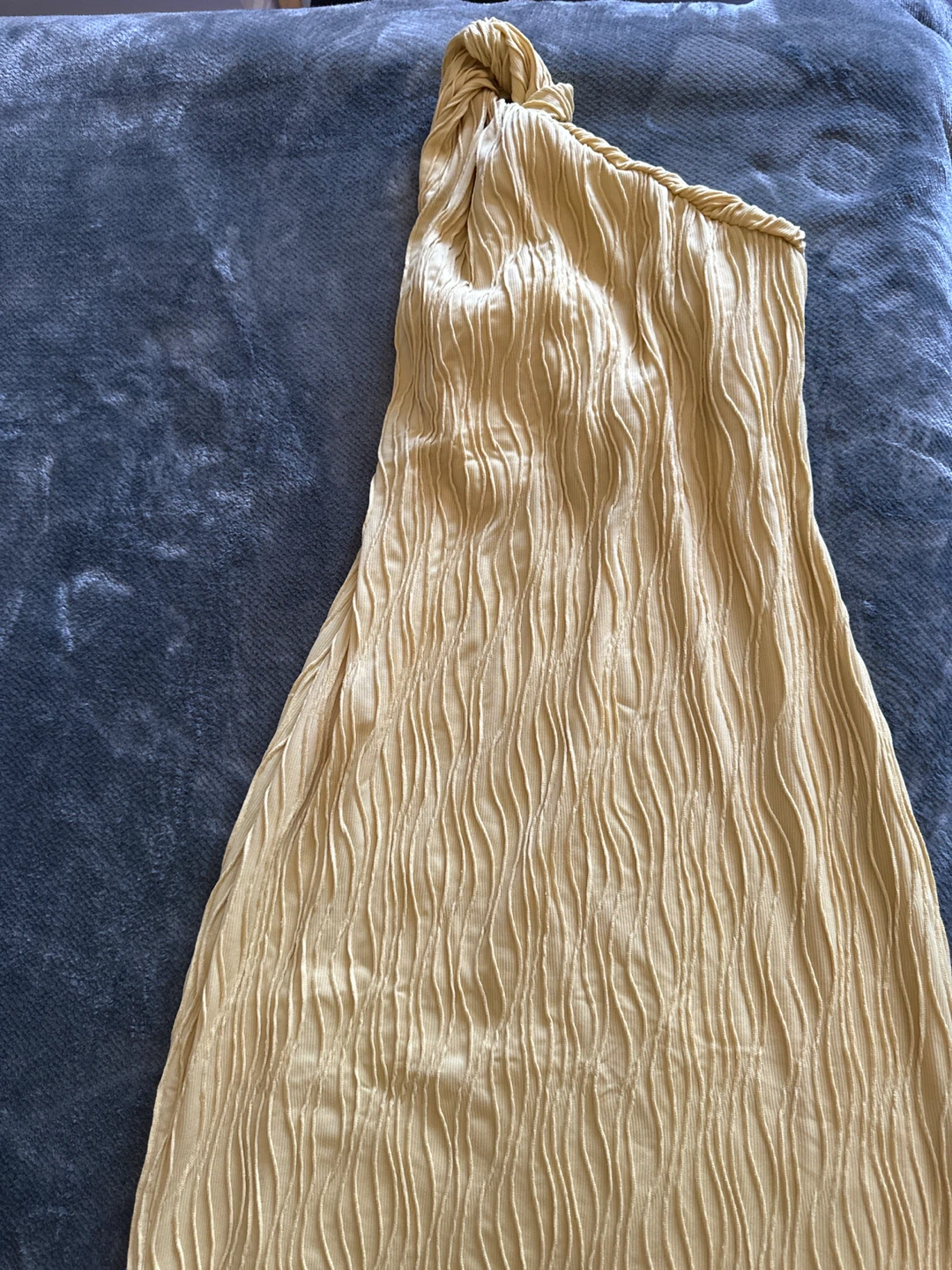 Yellow Textured Midi Dress