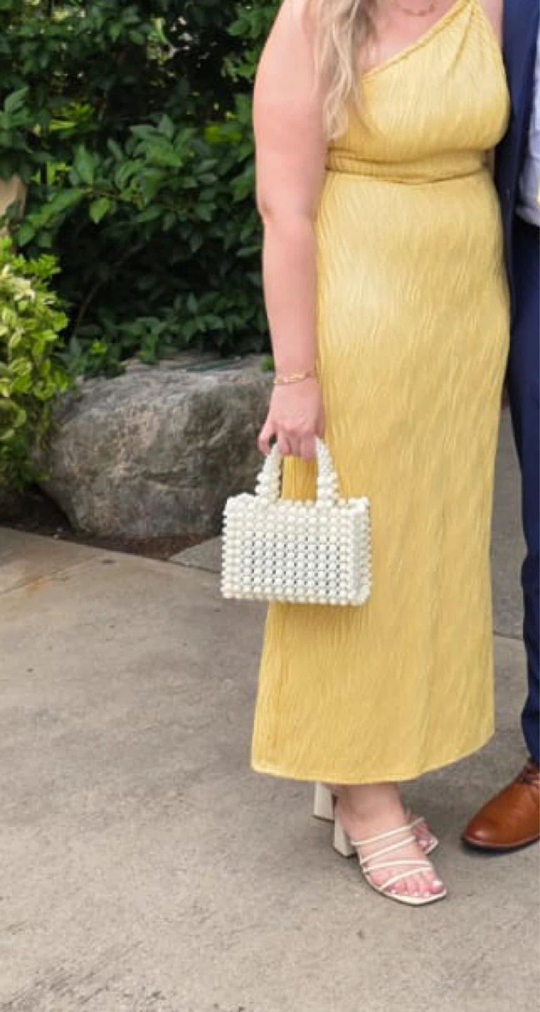 Yellow Textured Midi Dress - photo 2
