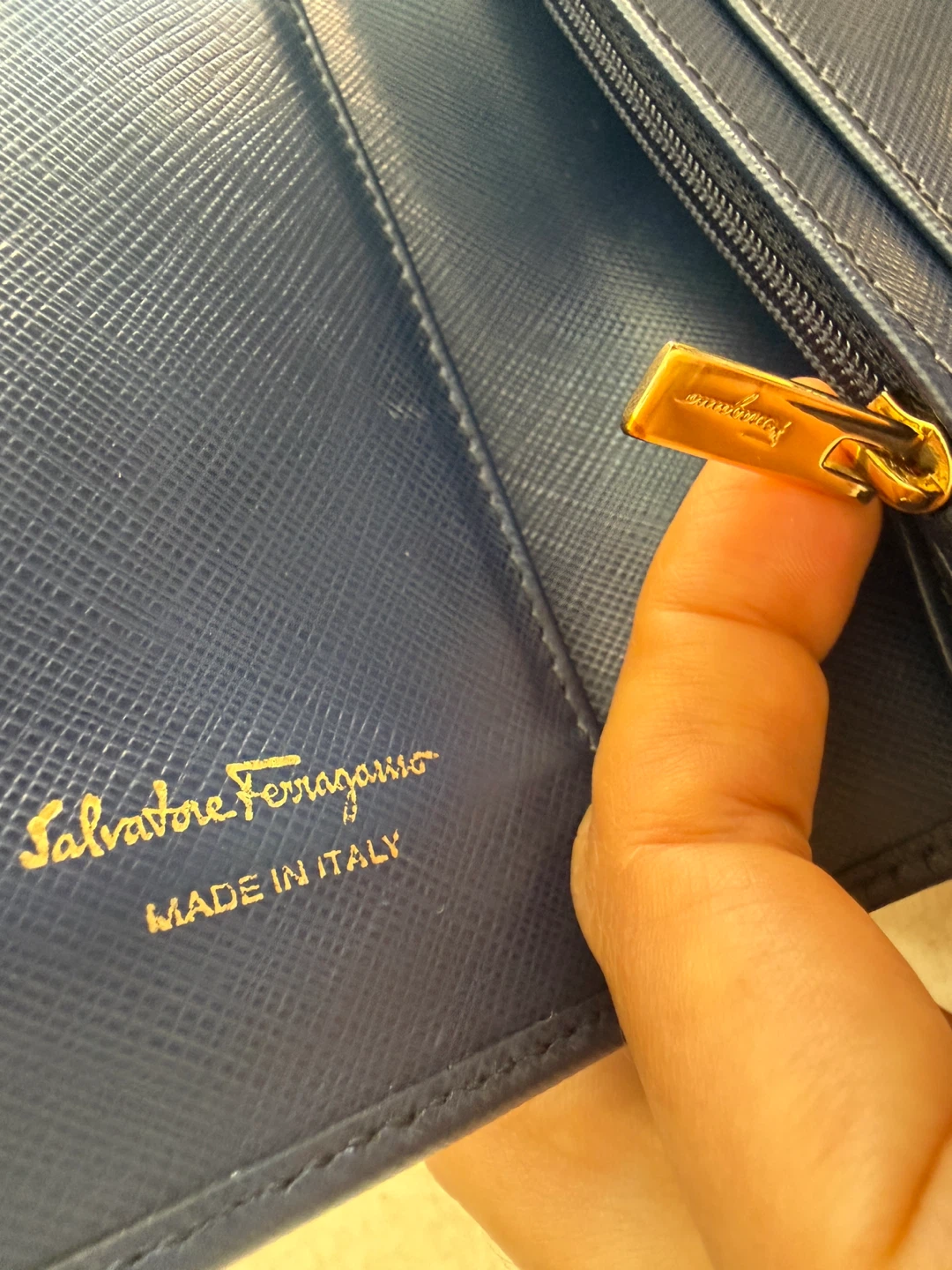 Salvatore Ferragamo Navy Leather Gancini Wallet - photo 3