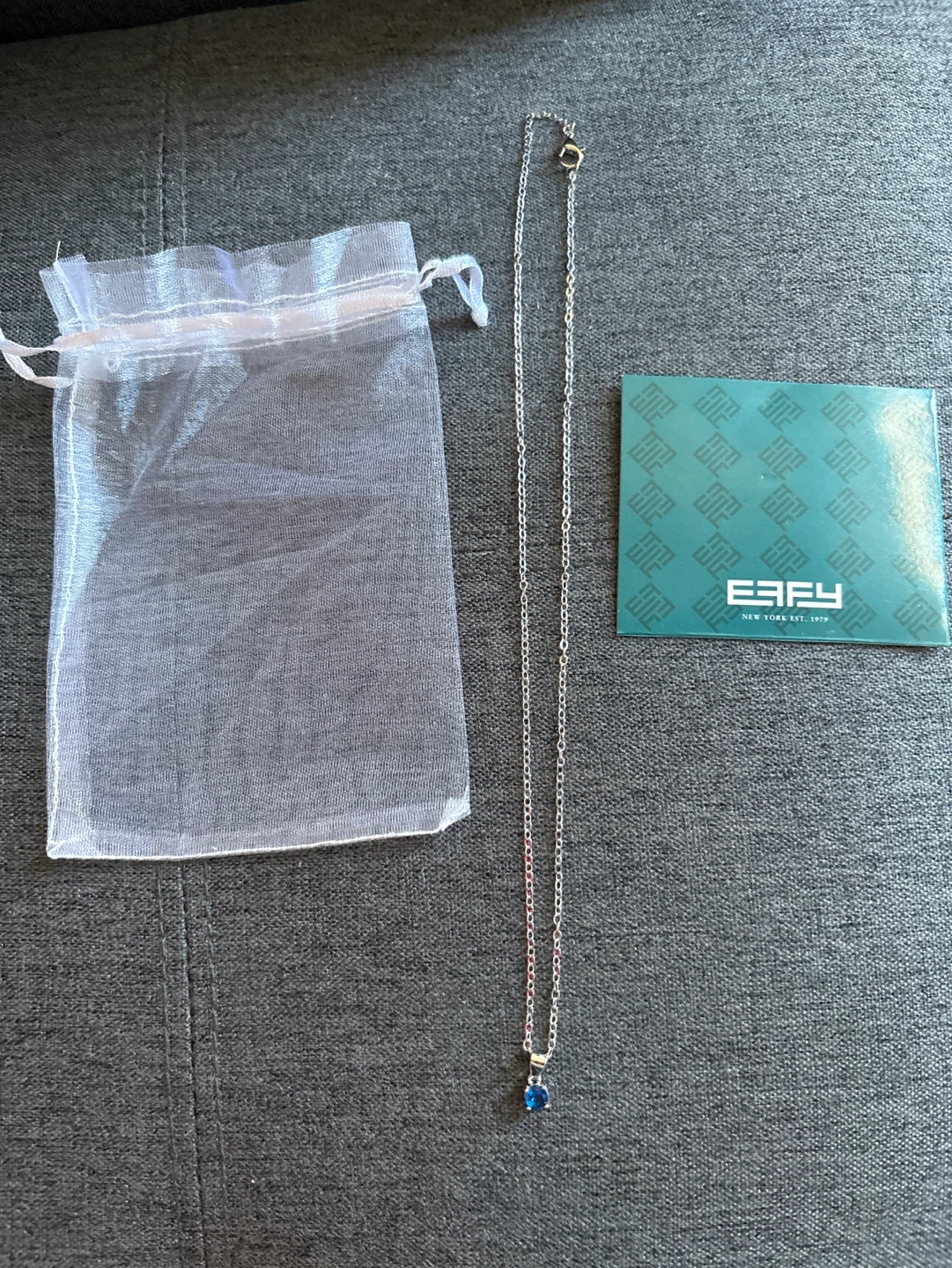 BRAND NEW- EFFY Silver Necklace with Blue Stone