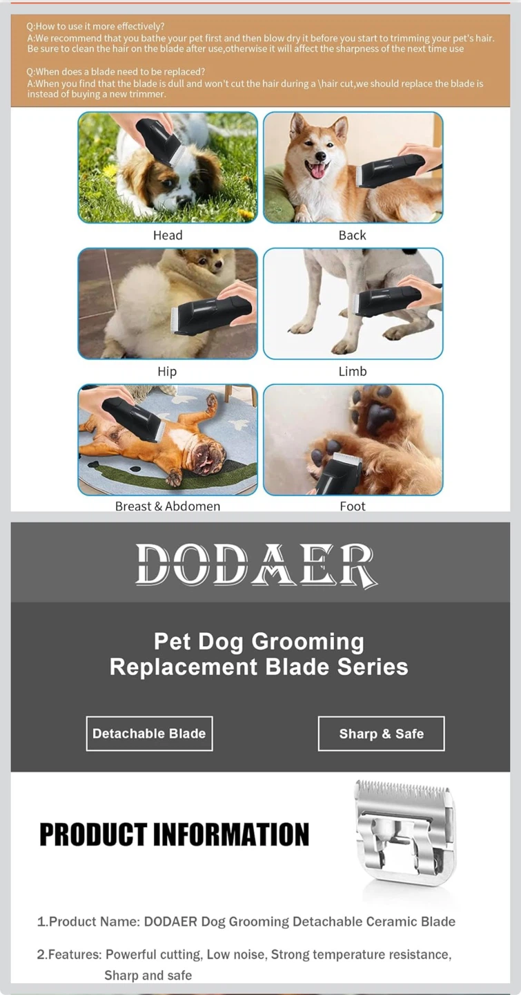 DODAR Pet Dog Grooming Replacement Blade 3-3/4FC 13mm - photo 2