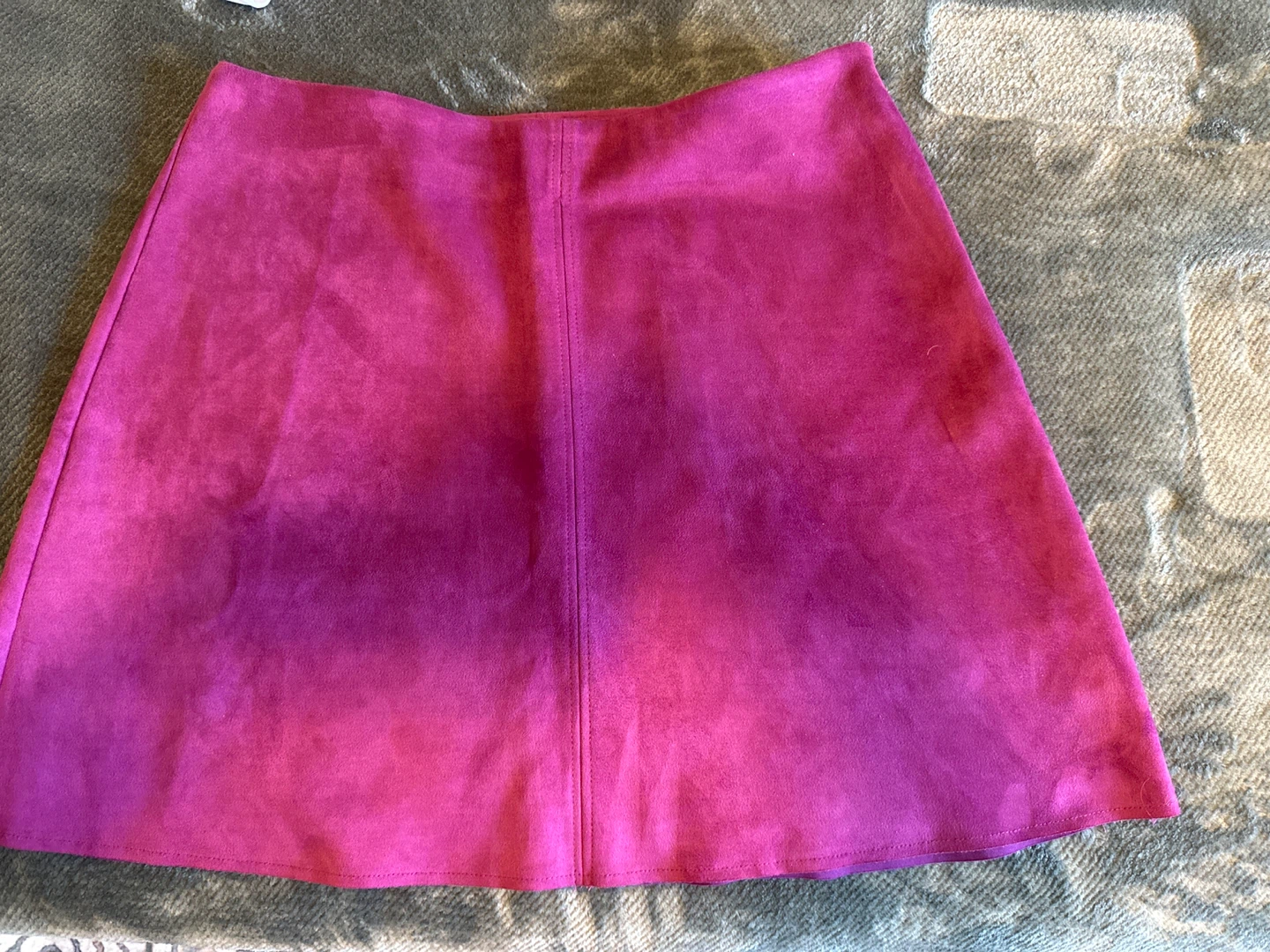 Pink Faux Suede Mini Skirt