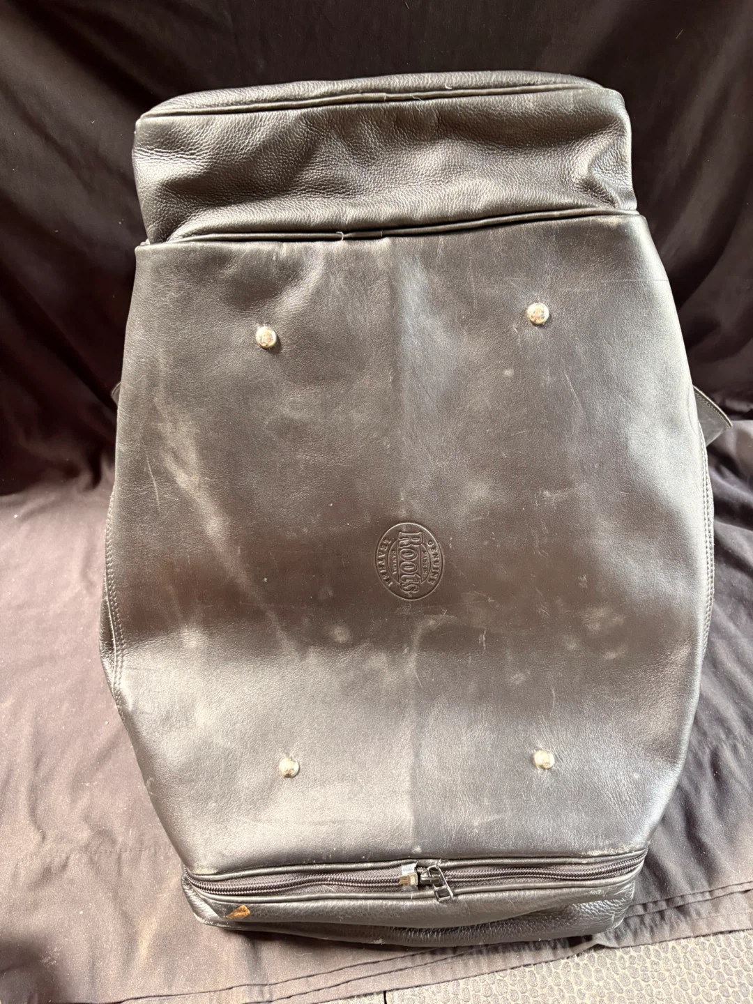 Roots Black Leather Duffle Bag - photo 3
