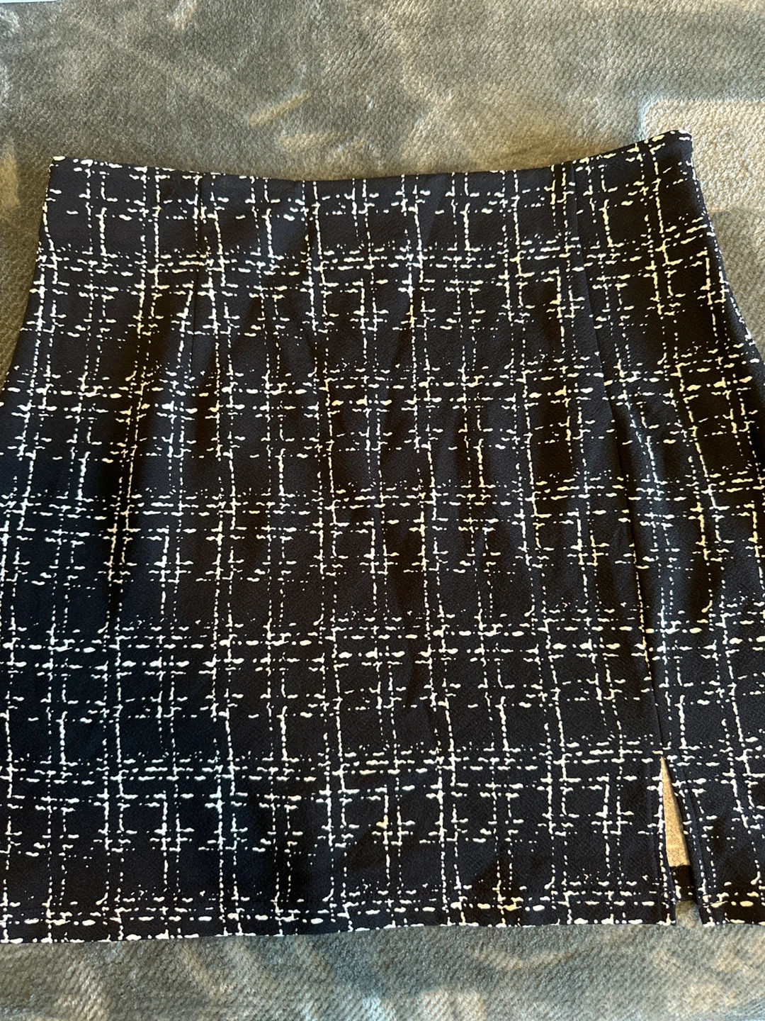 Black and White Plaid Mini Skirt
