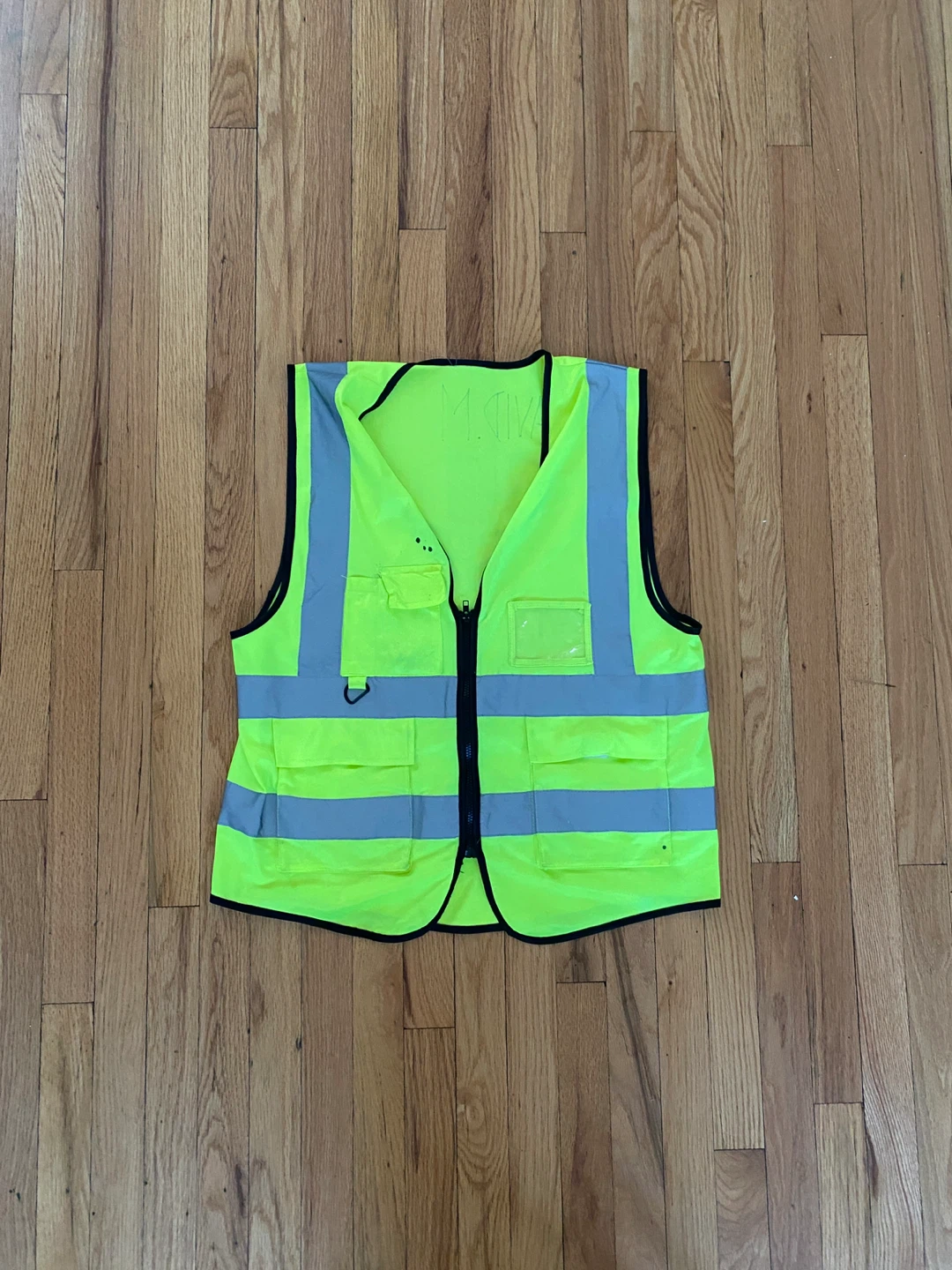 Neon Yellow Safety Vest with Reflective Strips