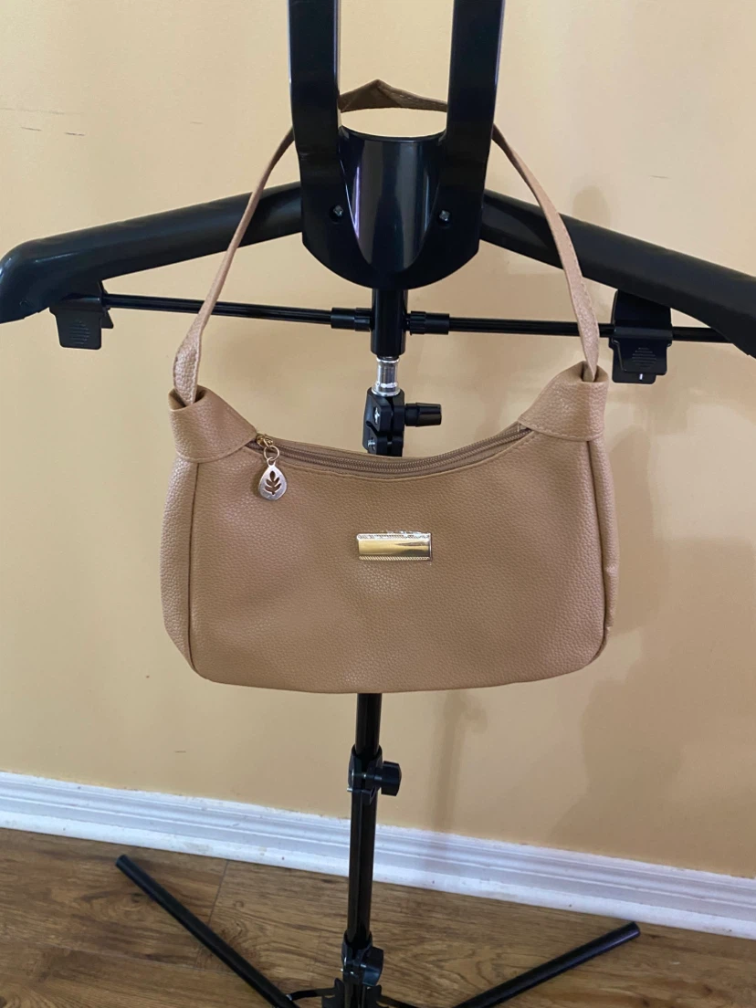 Tan Faux Leather Shoulder Bag