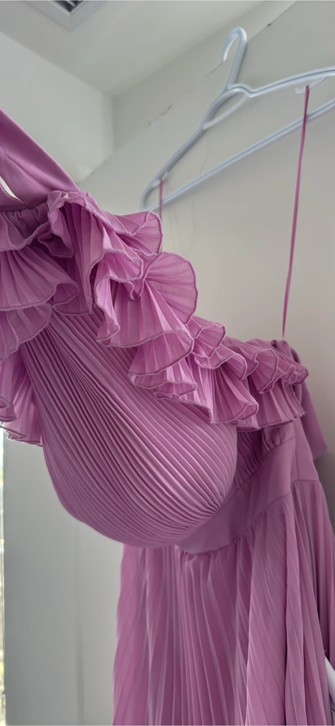Anthropology Purple pleated one-shoulder dress