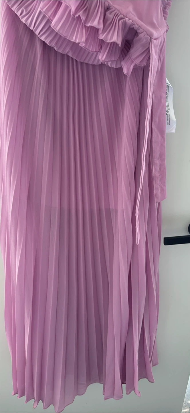 Anthropology Purple pleated one-shoulder dress - photo 2