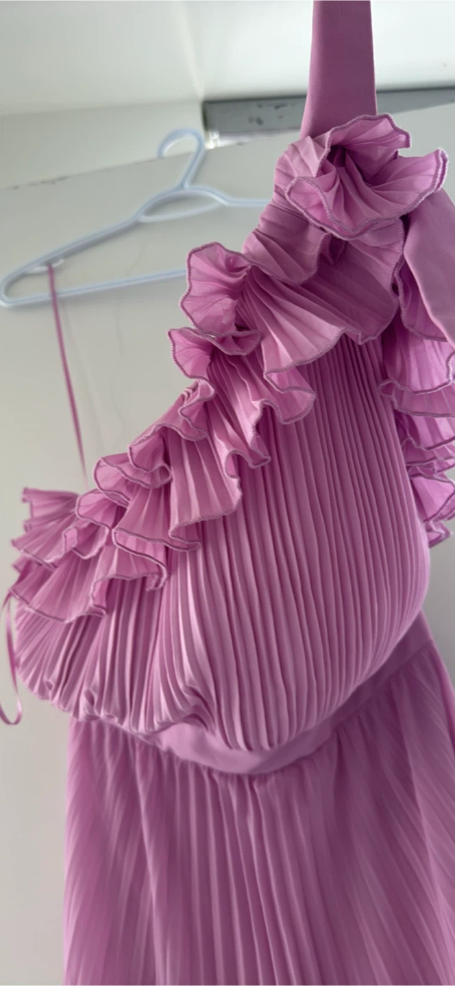 Anthropology Purple pleated one-shoulder dress - photo 3