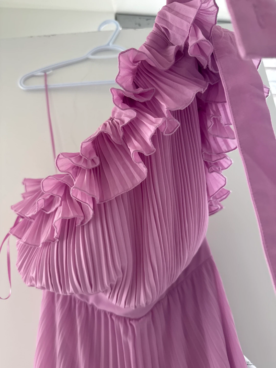 Anthropology Purple pleated one-shoulder dress - photo 5