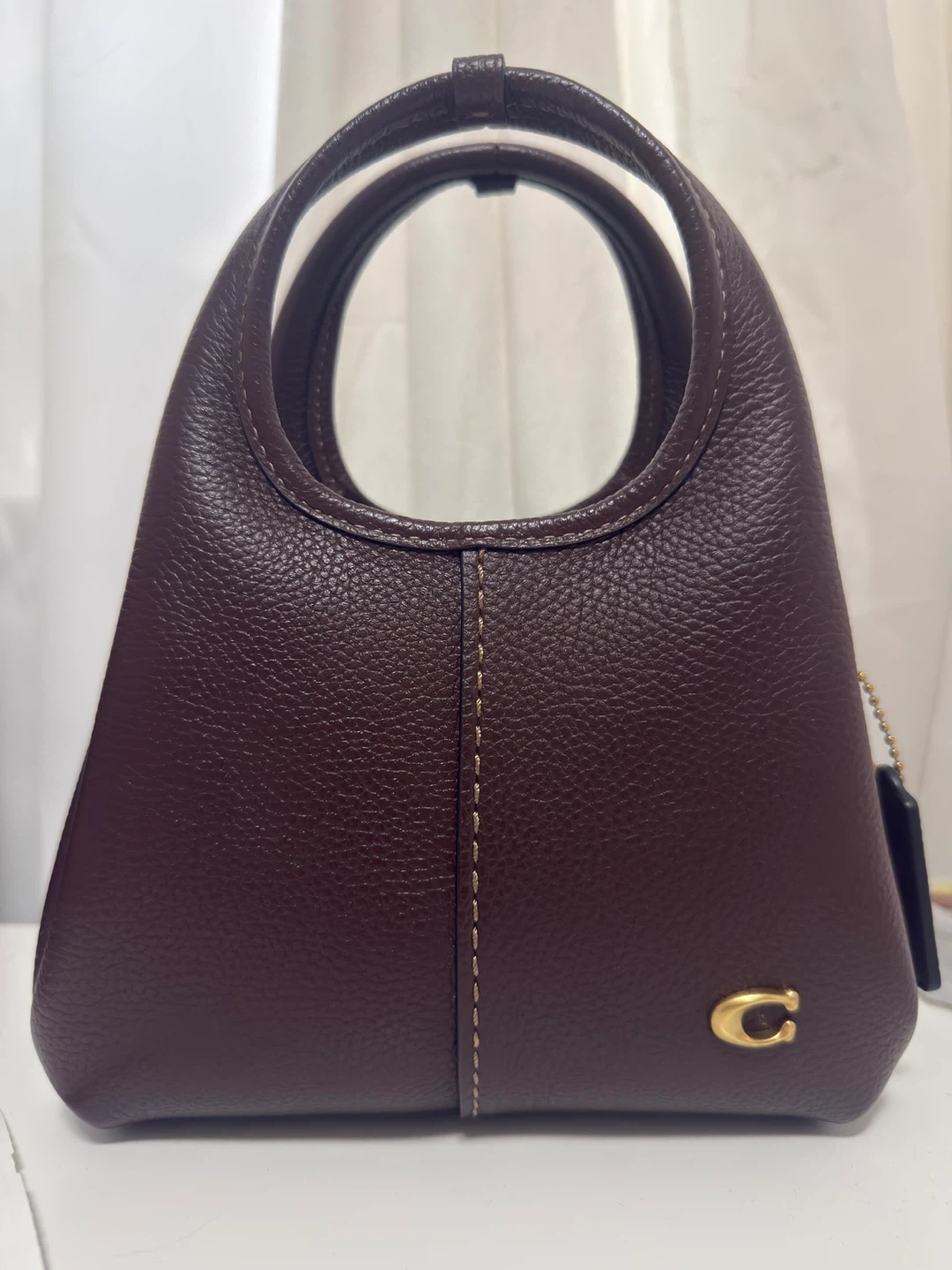 Coach Lana Shoulder Bag 19 Brass/Maple Pebble Leather