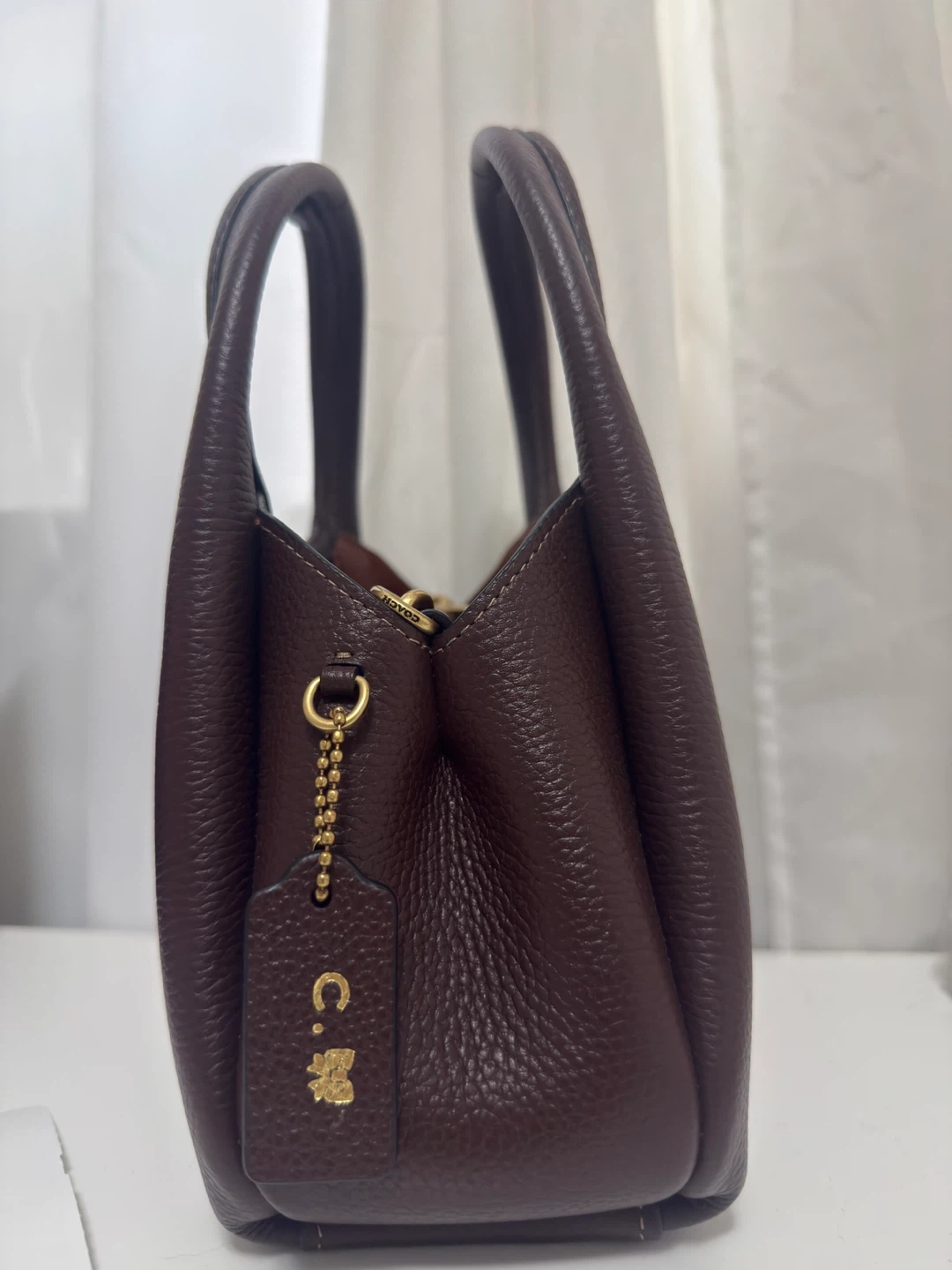 Coach Lana Shoulder Bag 19 Brass/Maple Pebble Leather - photo 2