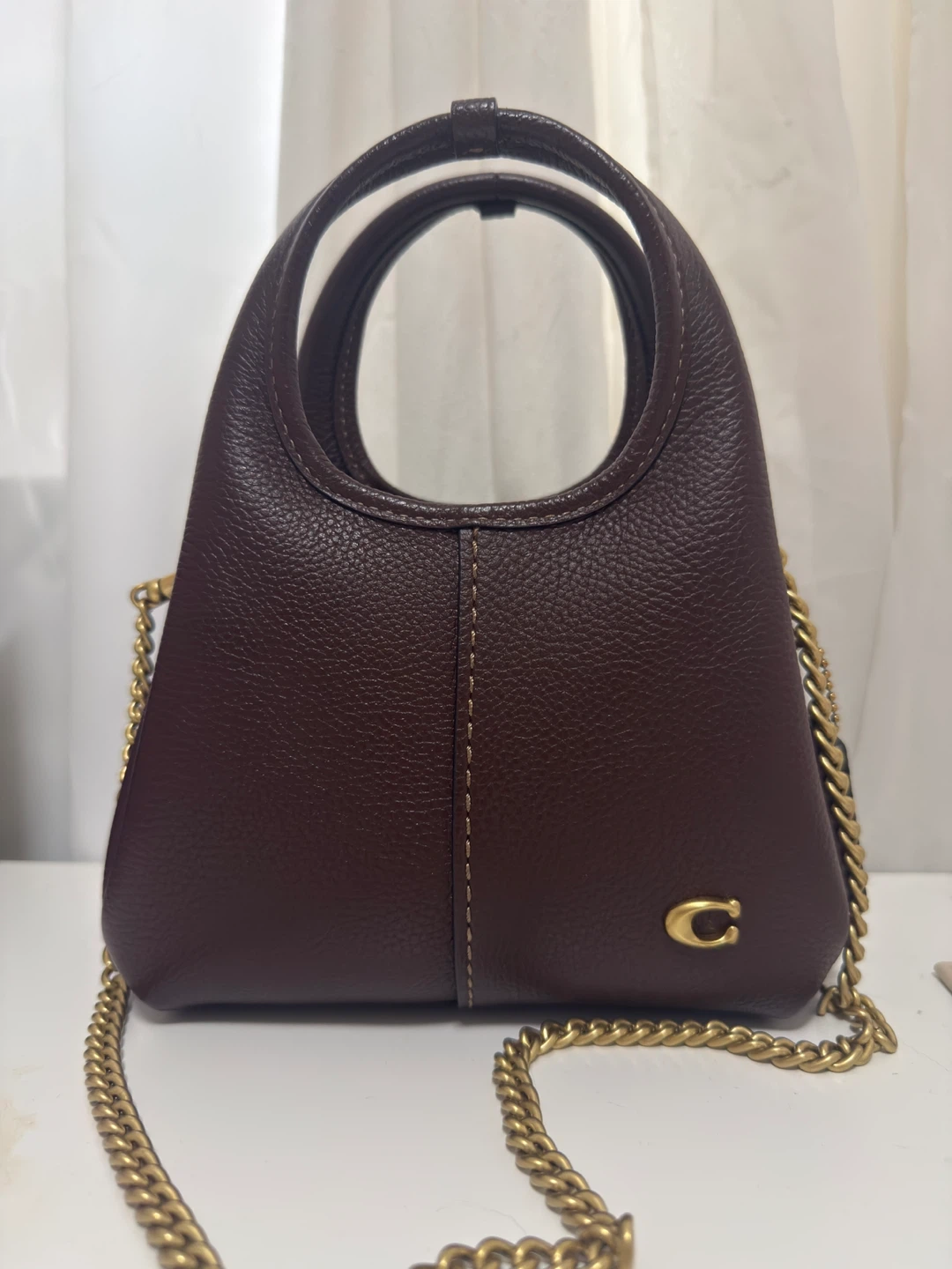 Coach Lana Shoulder Bag 19 Brass/Maple Pebble Leather - photo 4