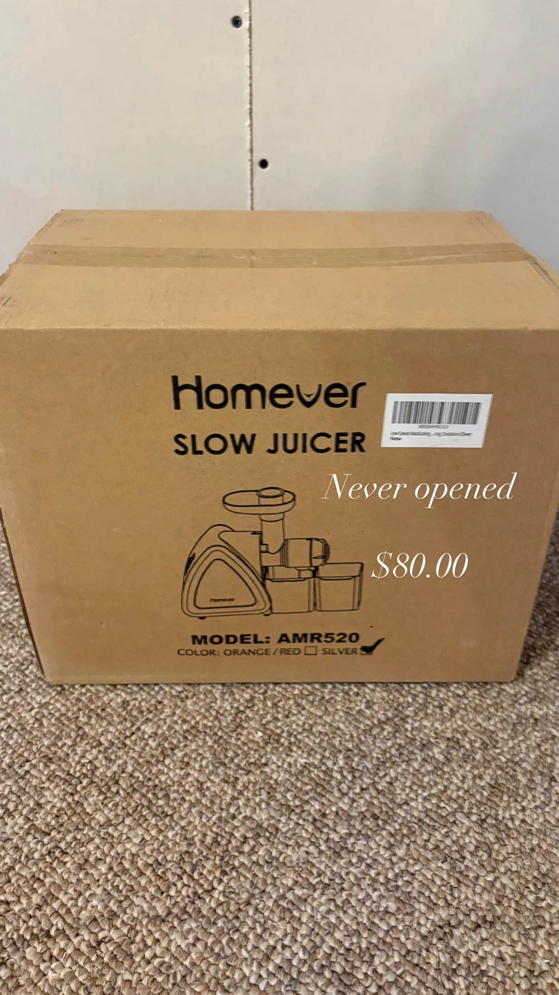 Homever Slow Juicer AMR520 - Orange/Red/Silver