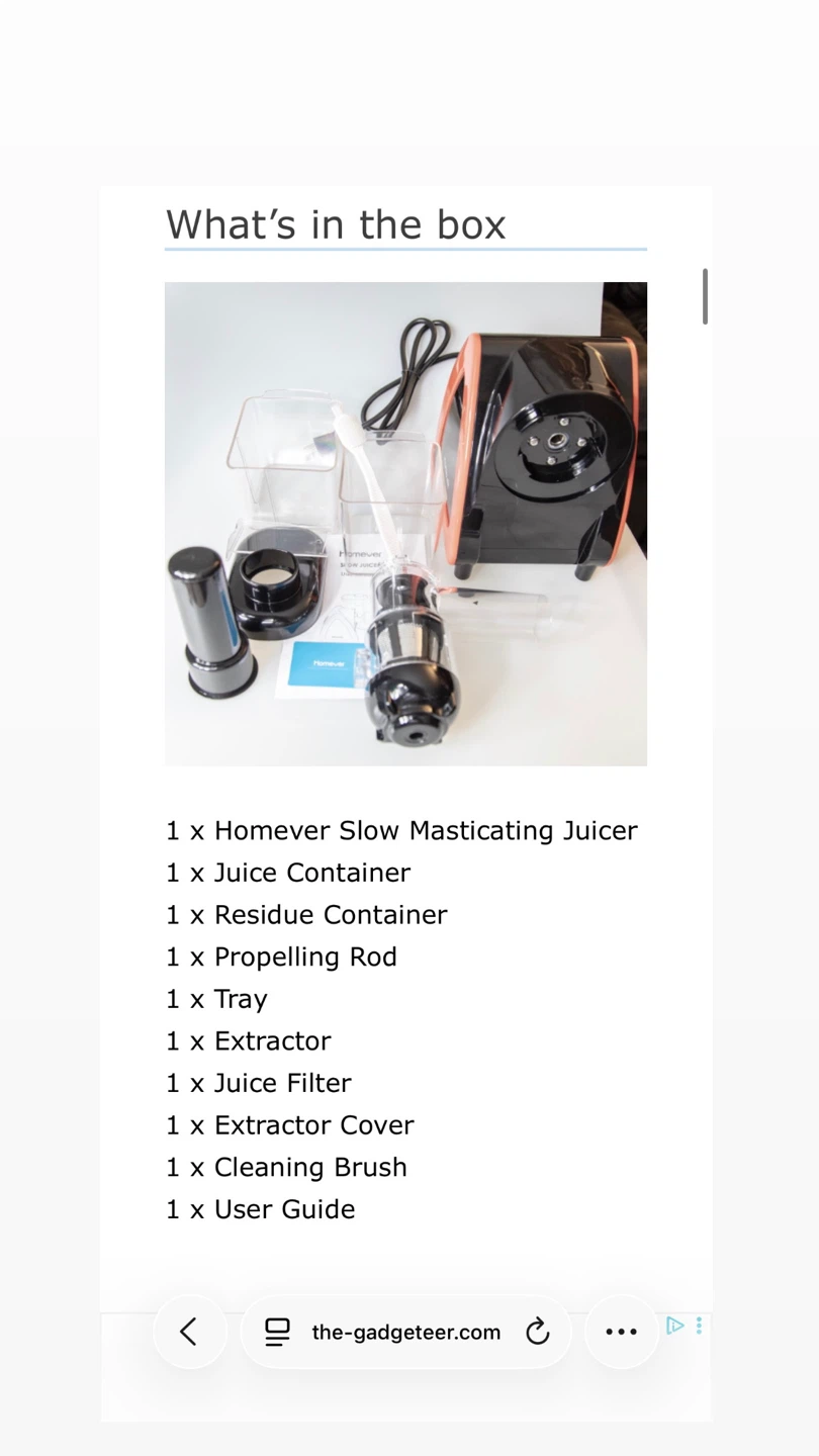 Homever Slow Juicer AMR520 - Orange/Red/Silver - photo 3