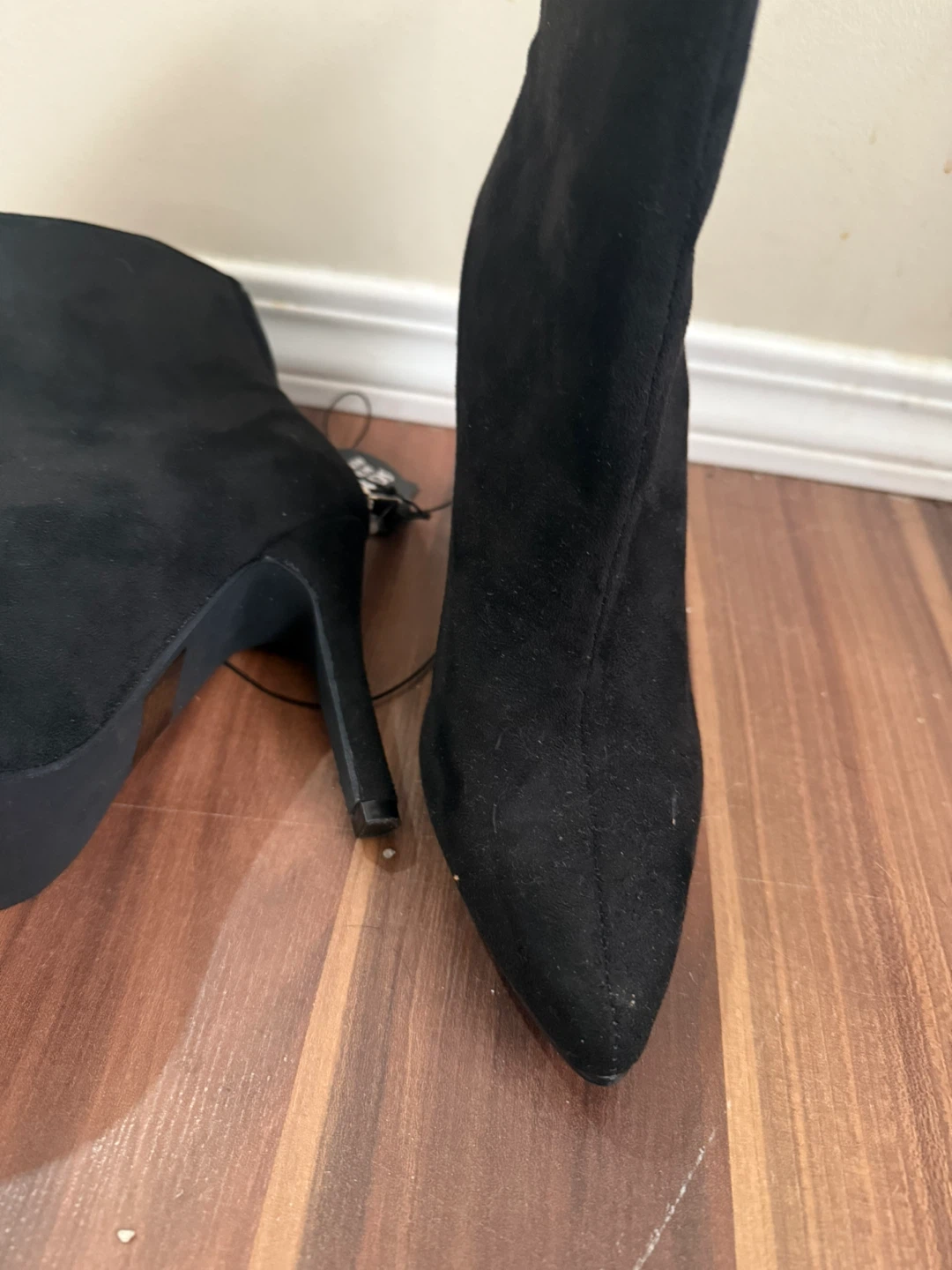 Brand new Black Suede High Heel Ankle Boots - photo 2
