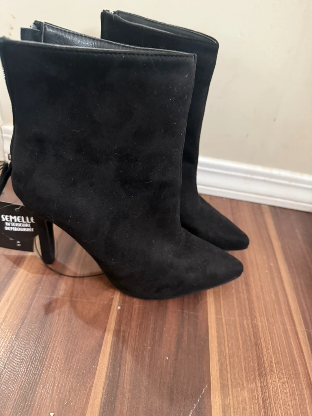 Brand new Black Suede High Heel Ankle Boots - photo 3