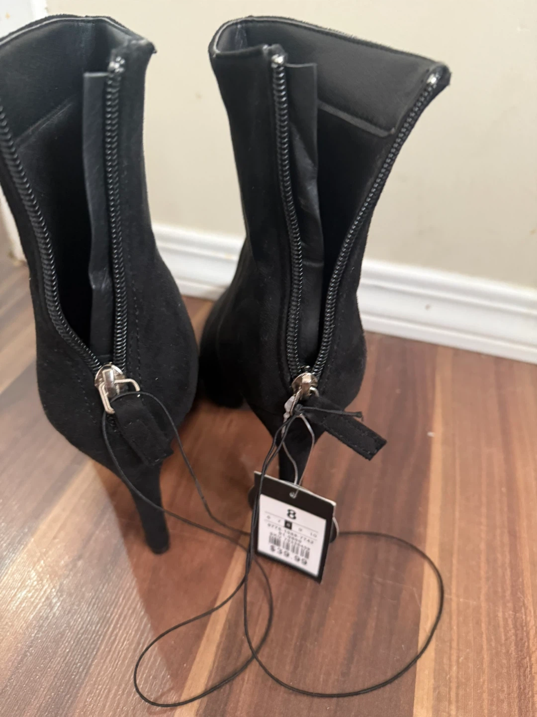 Brand new Black Suede High Heel Ankle Boots - photo 5