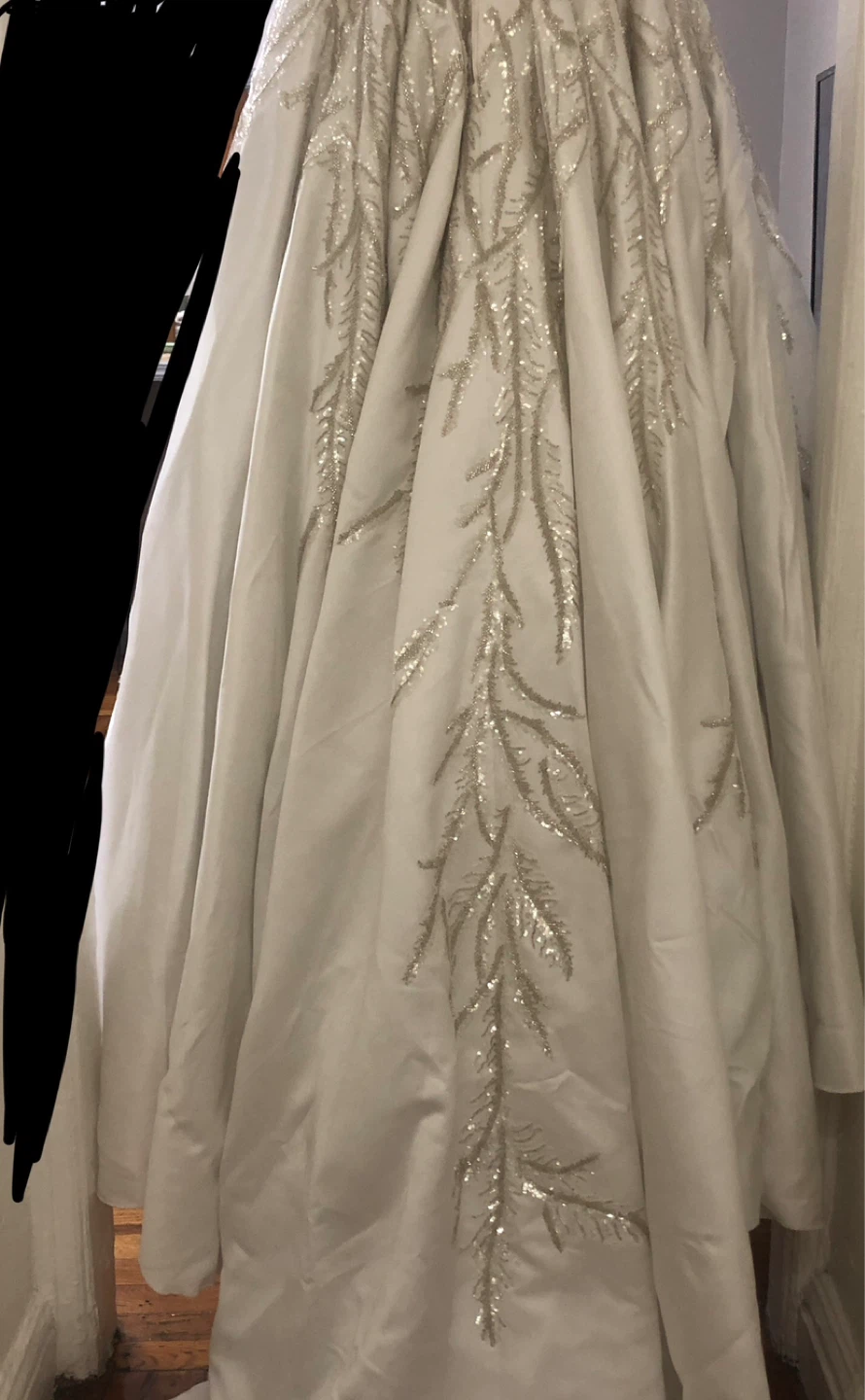 White Strapless Wedding Dress with Silver Embellishments - photo 2