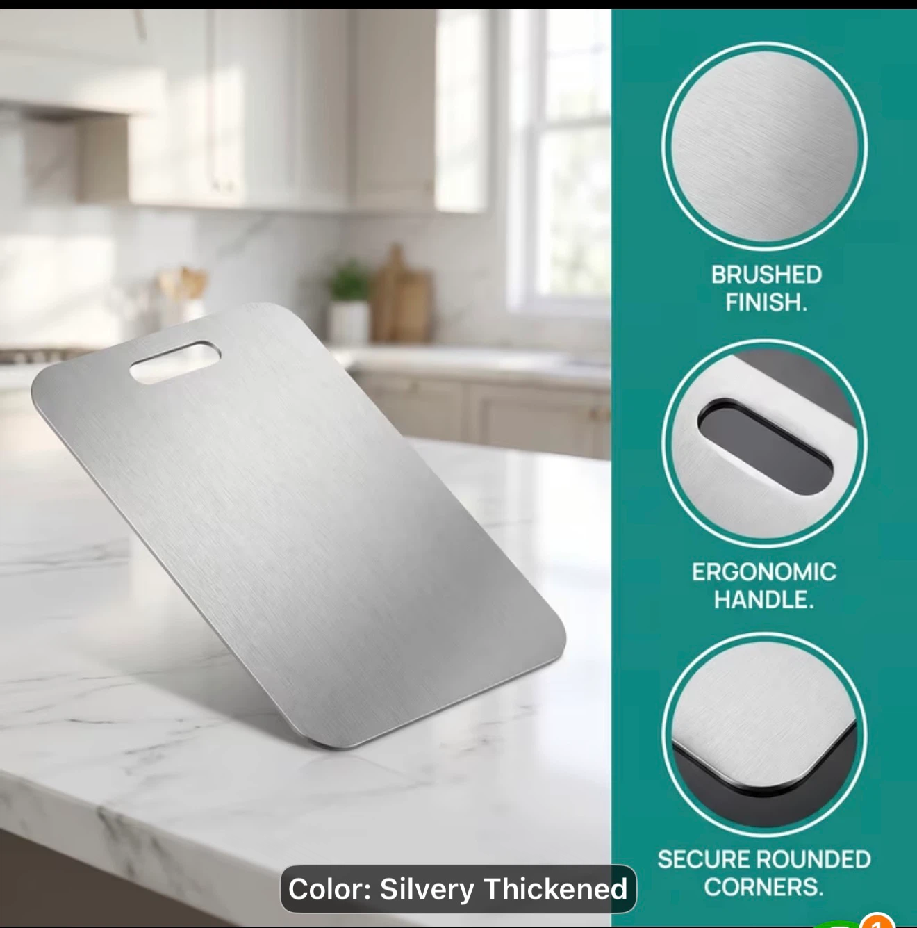 Stainless Steel Cutting Board - Silver