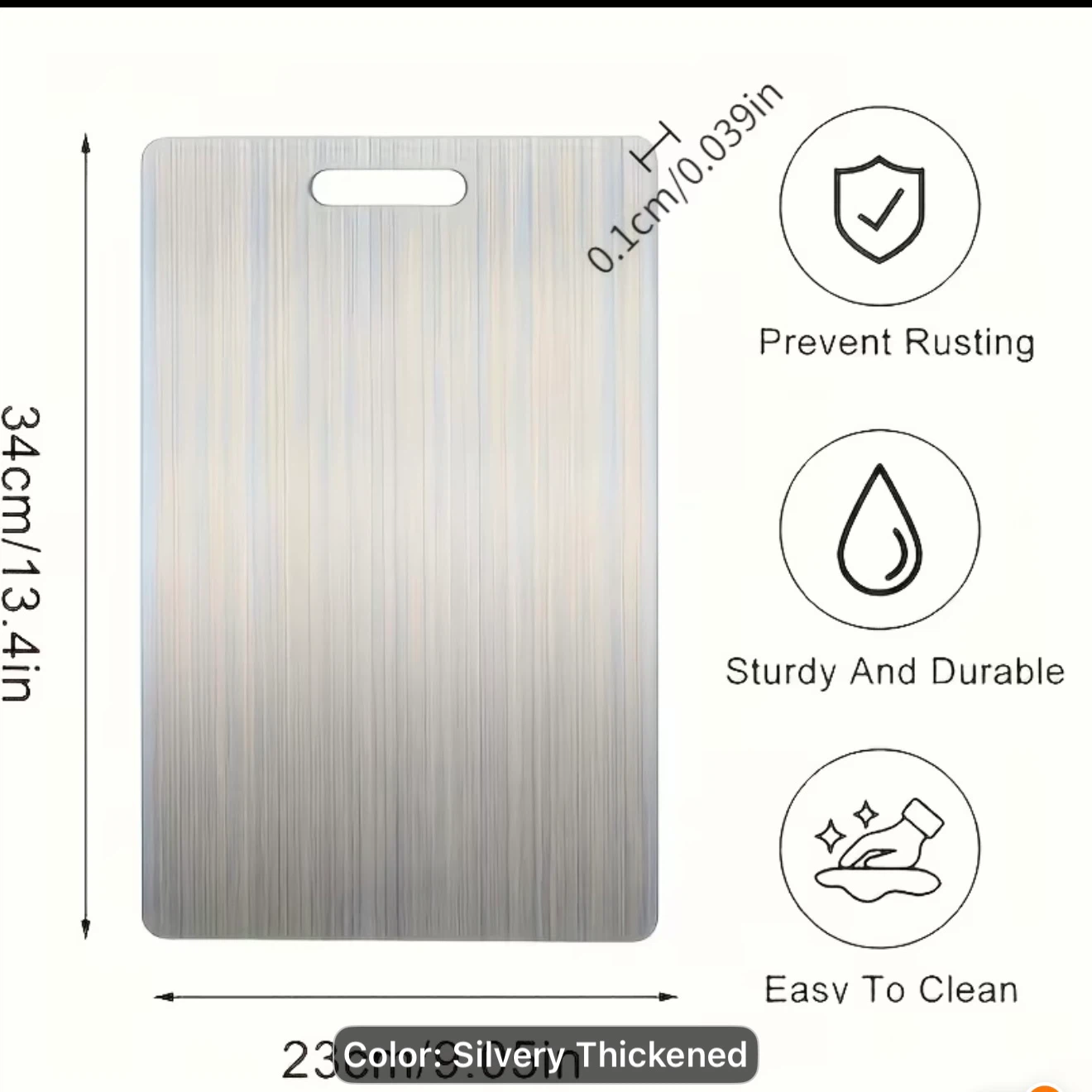 Stainless Steel Cutting Board - Silver - photo 3
