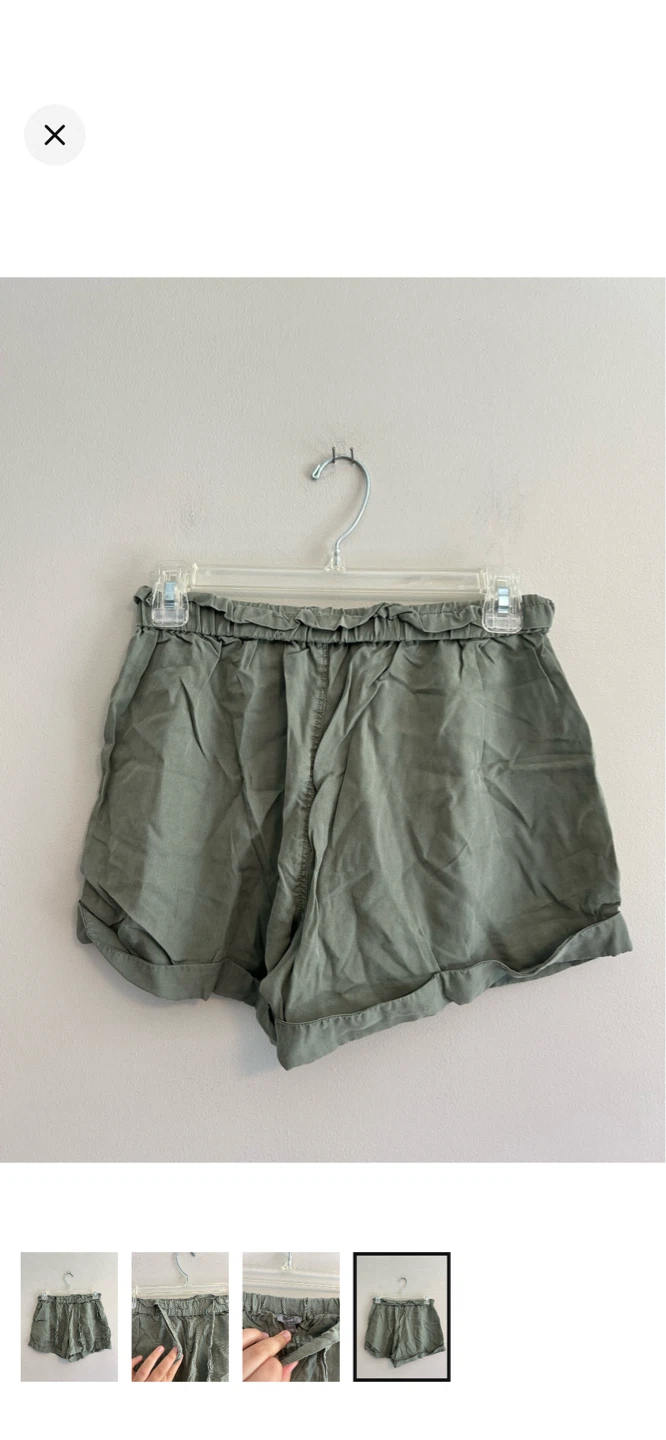Aerie Paperbag Waist Shorts - Olive Green - photo 4