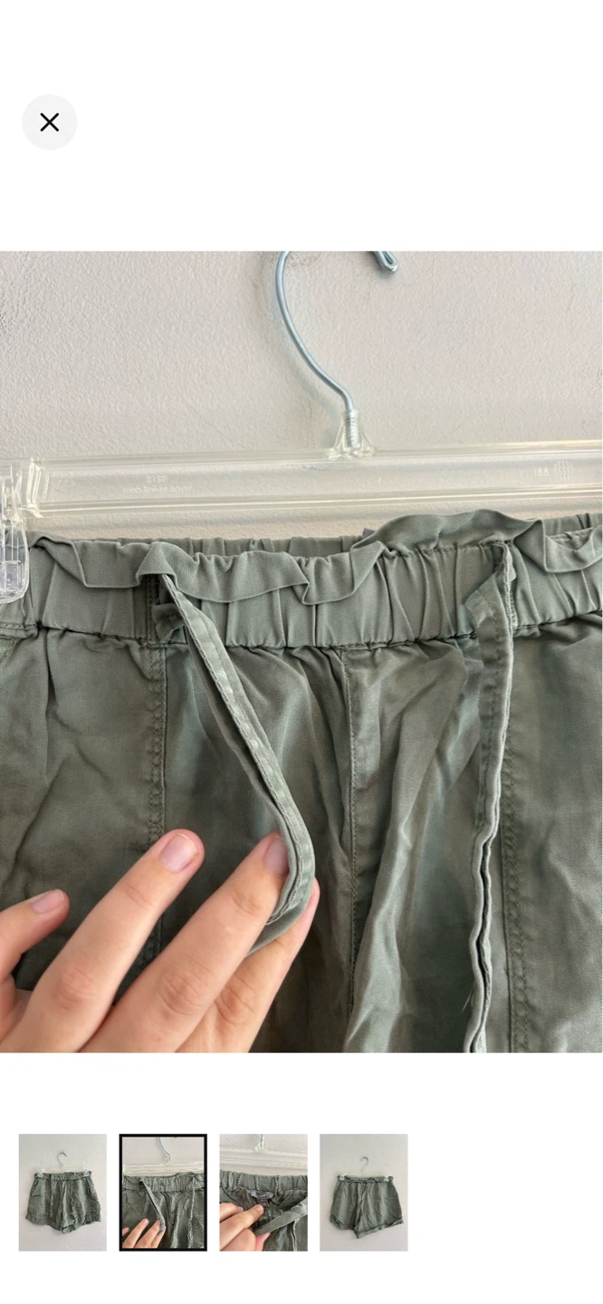 Aerie Paperbag Waist Shorts - Olive Green - photo 2