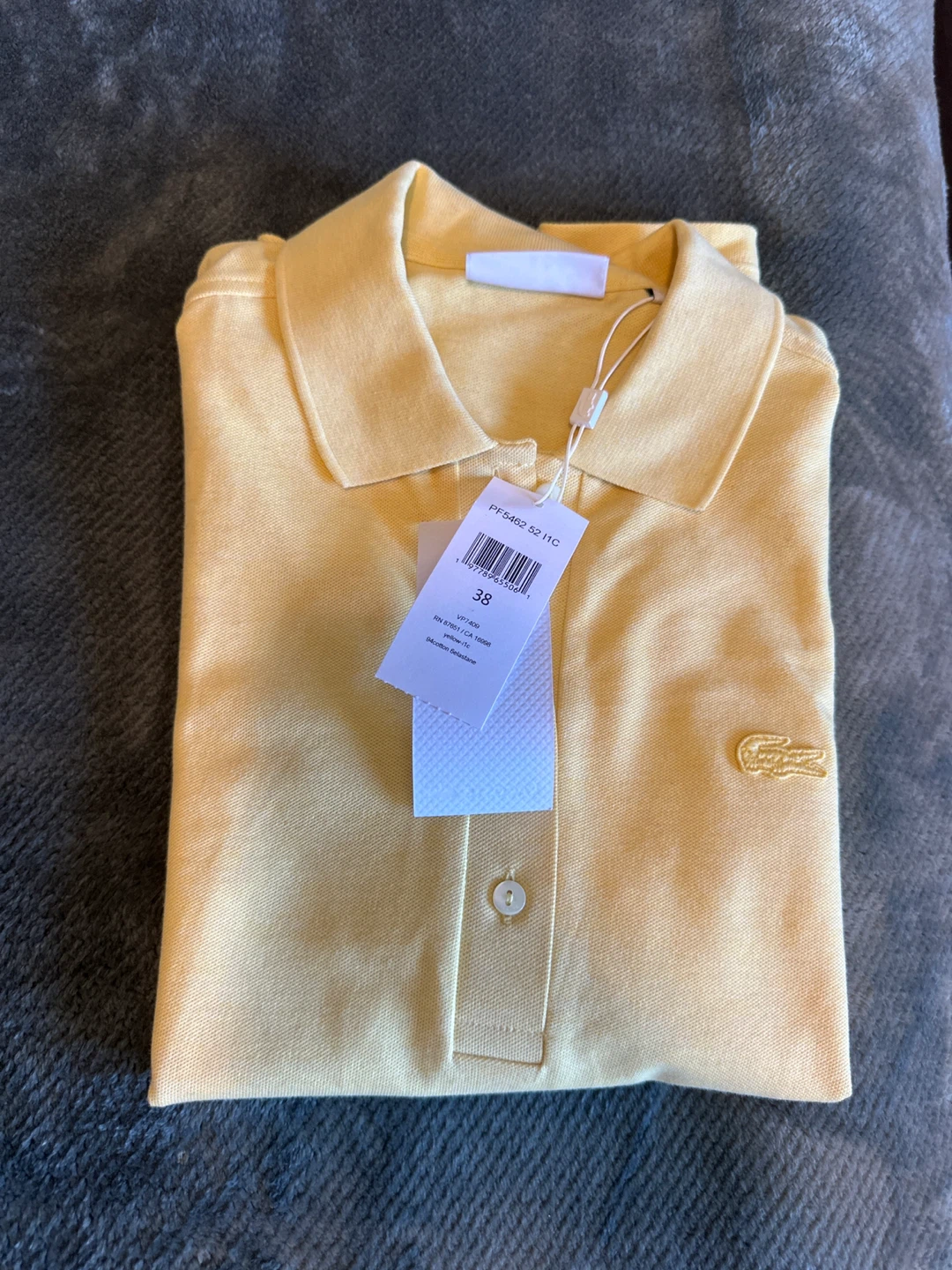 Lacoste Women's Yellow Polo Shirt Size 38