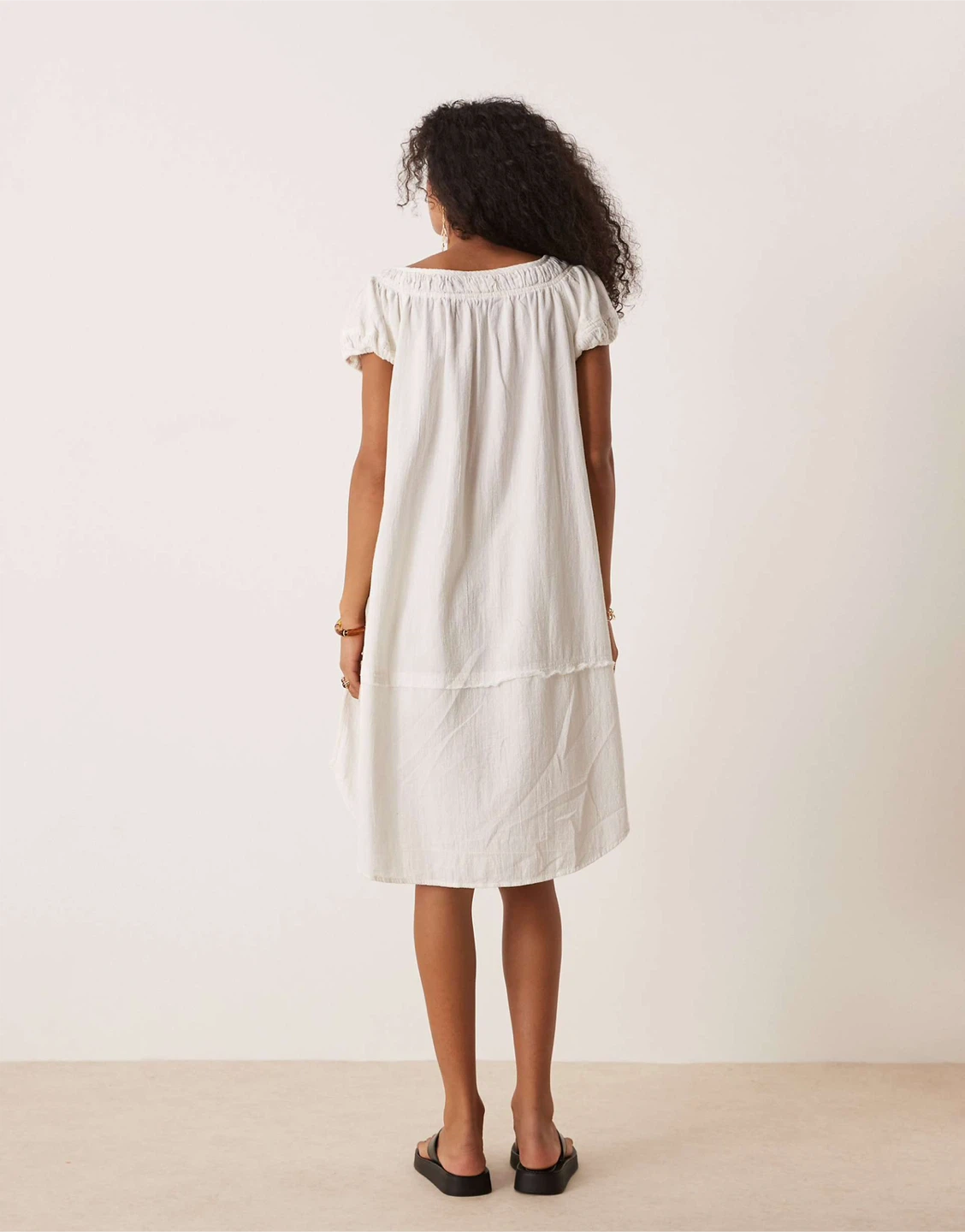 Free People boho midi tunic top in clean ivory - photo 2