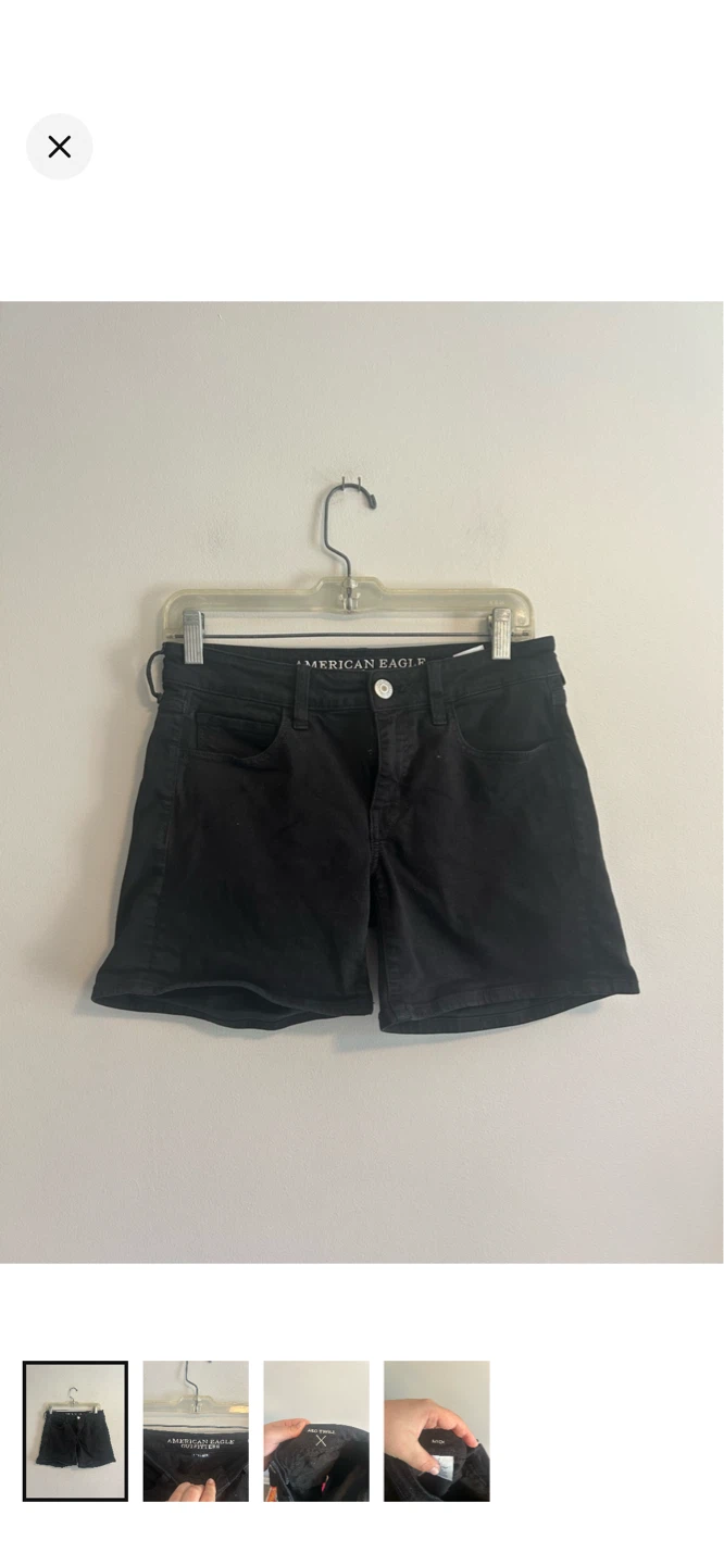 American Eagle Outfitters Black Super Stretch Denim Shorts