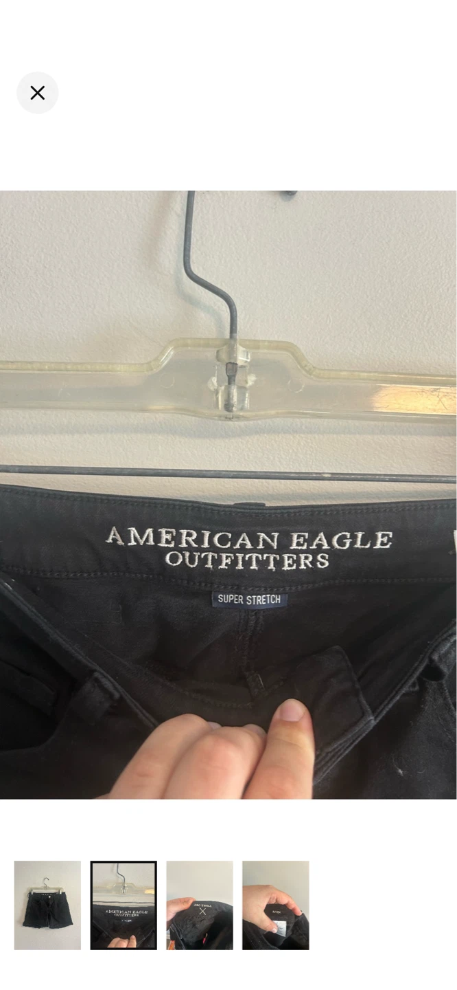 American Eagle Outfitters Black Super Stretch Denim Shorts - photo 2