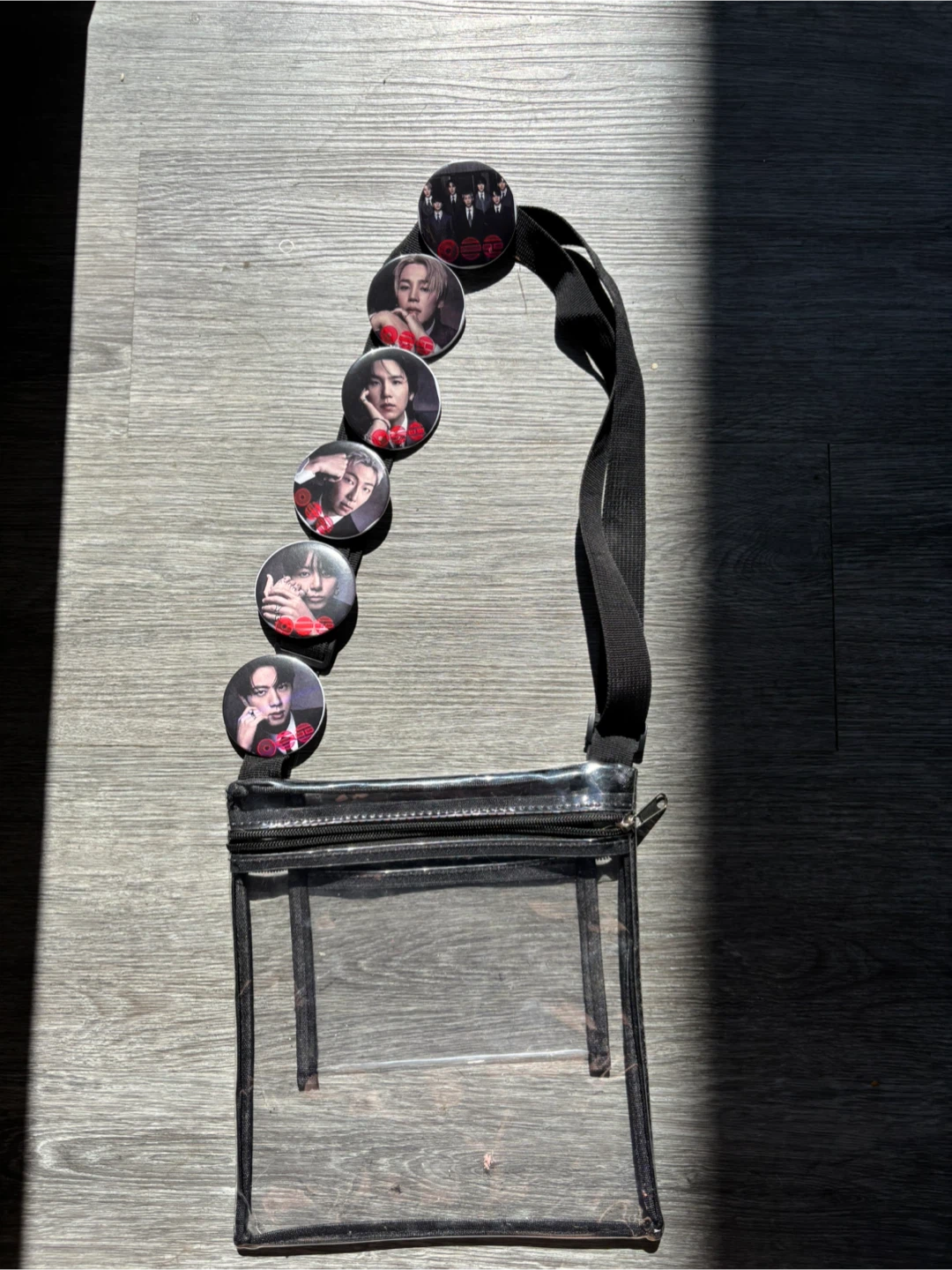 BTS pins and concert bag