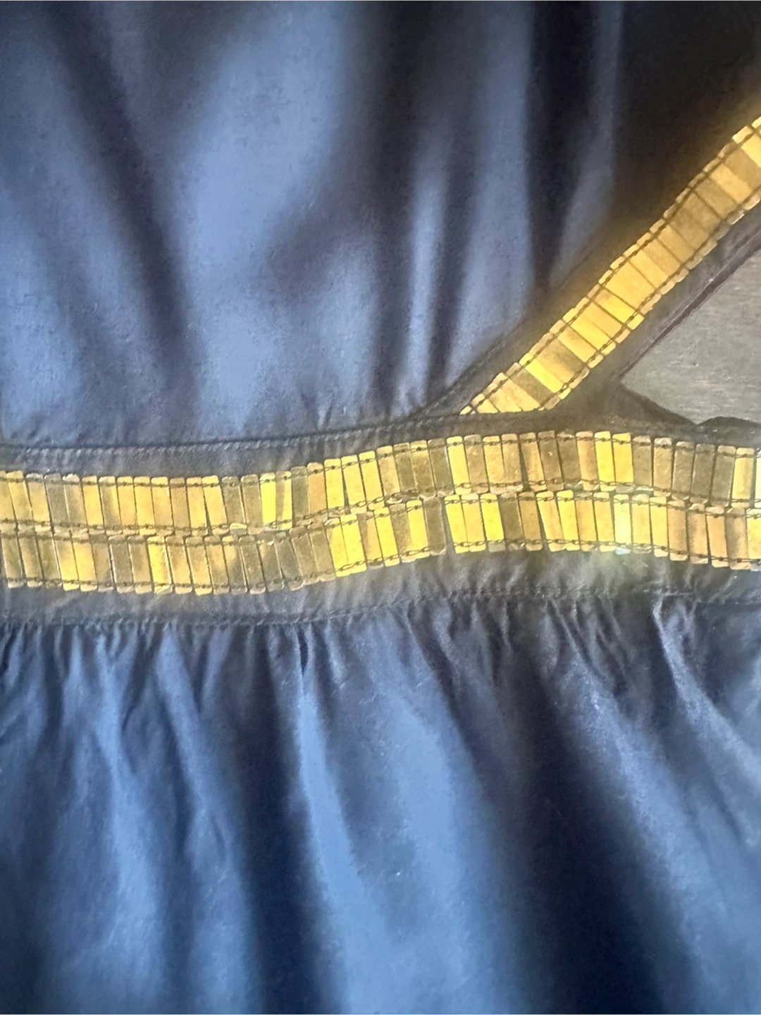 Cotton dress with gold sequins, cutouts from Bershka in Spain s - photo 3