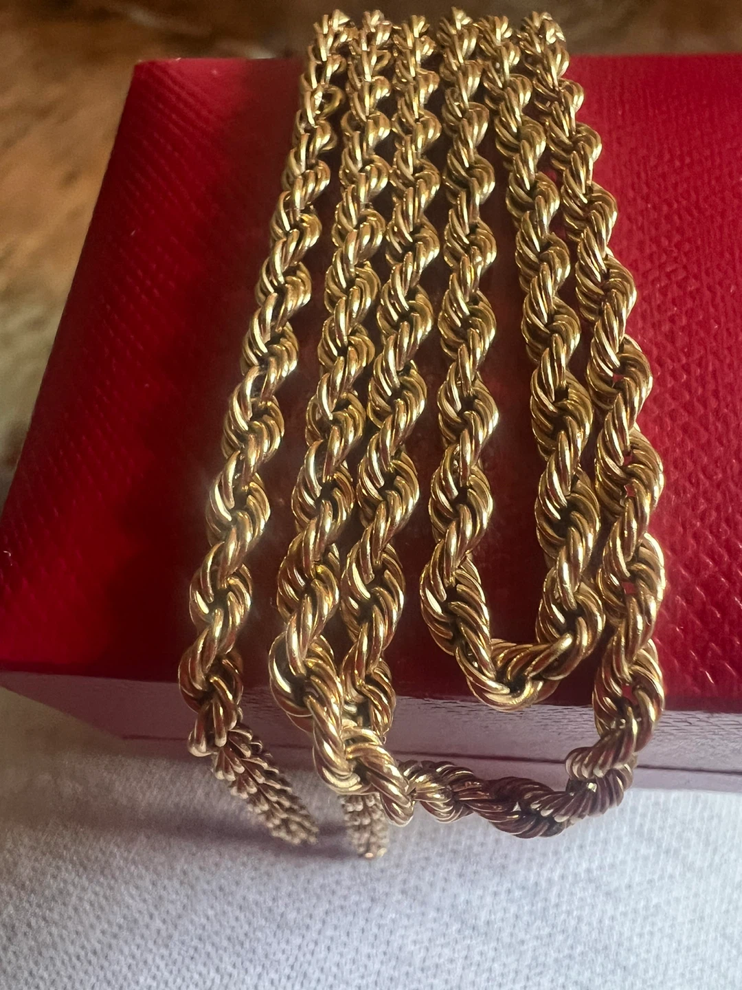 10K Gold Rope Chain Necklace 22 inches
