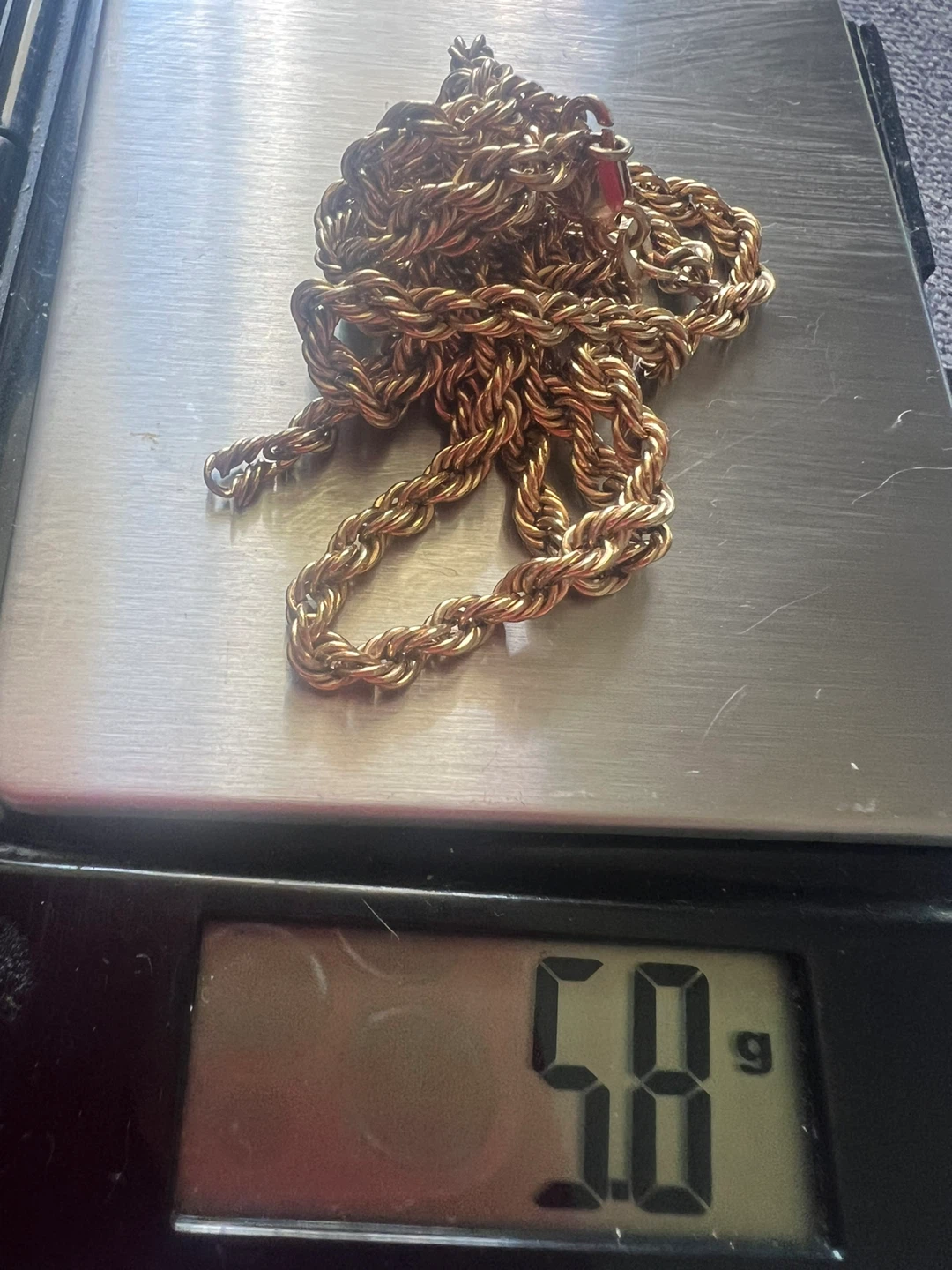 10K Gold Rope Chain Necklace 22 inches - photo 5