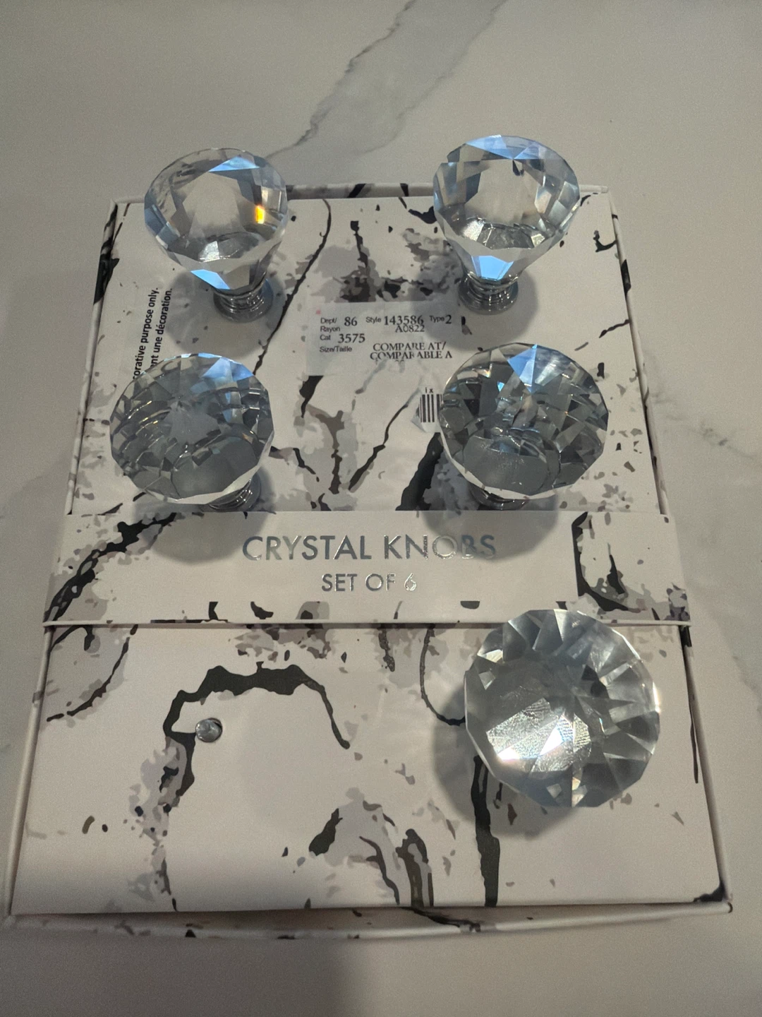 Crystal Knobs Set of 5
