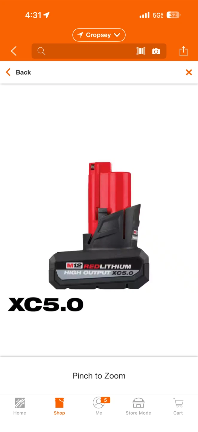 Milwaukee M12 REDLITHIUM XC5.0 Battery