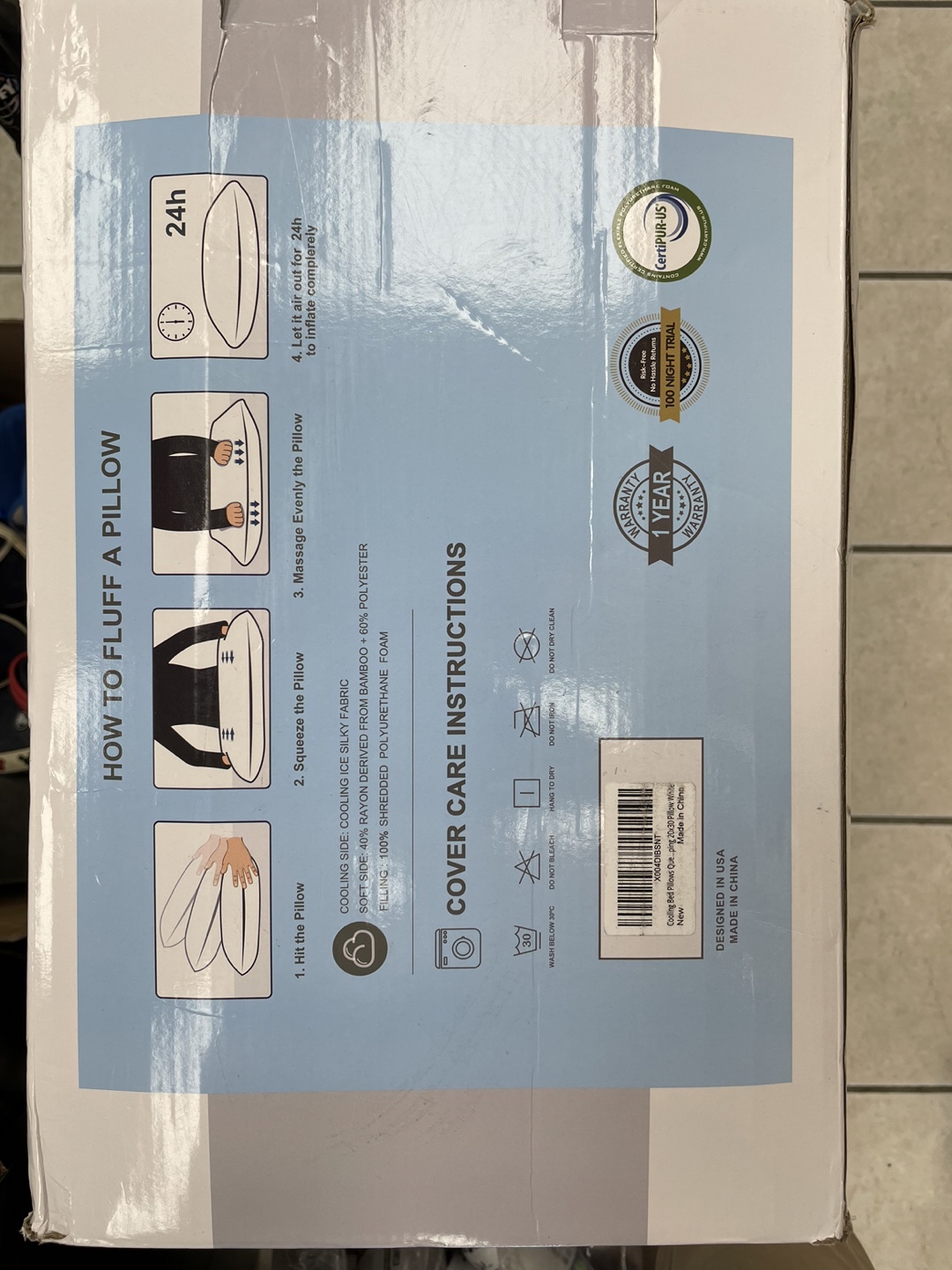 VVZ Shredded Memory Foam Pillow Standard 2 Pack - photo 4