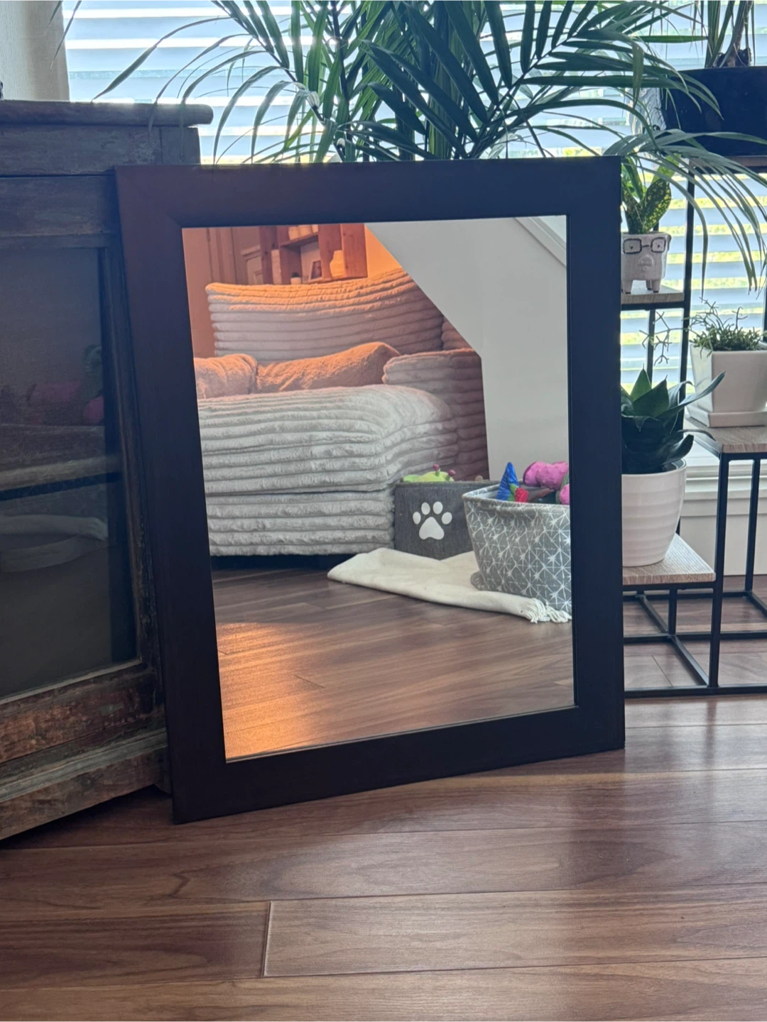 Dark Brown Framed Wall Mirror