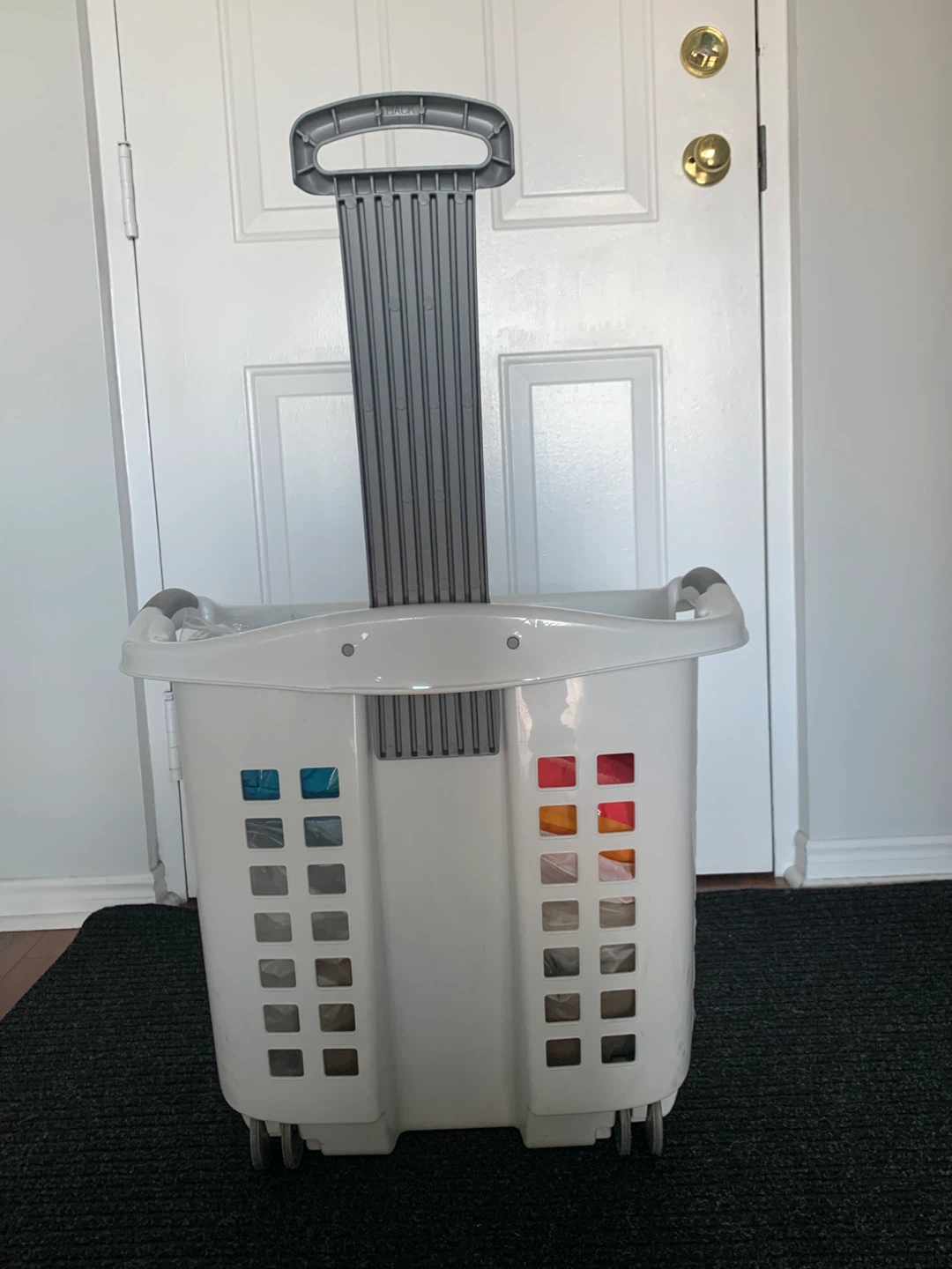 Rolling Laundry Basket with Extendable Handle - photo 2