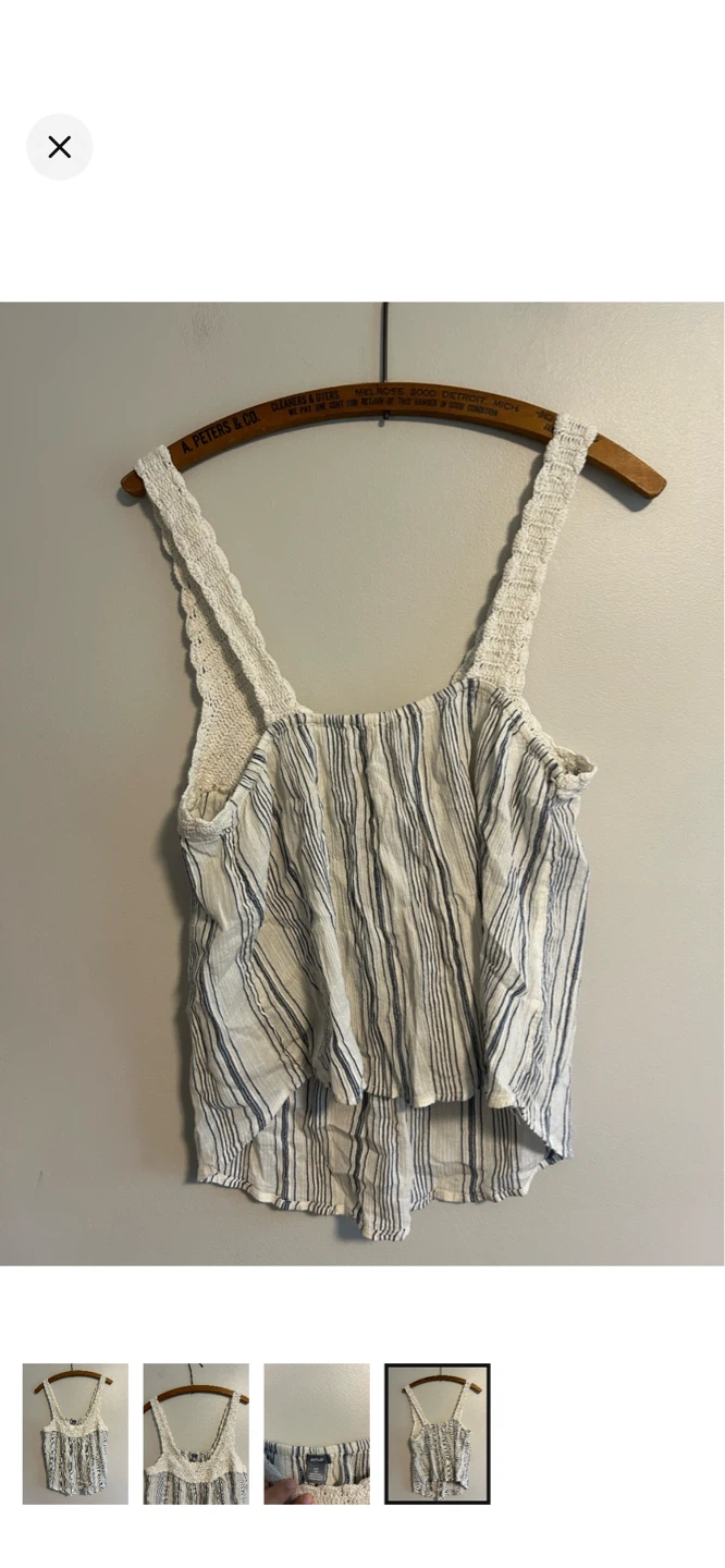 Aerie Striped Tank Top with Crochet Detail - photo 4