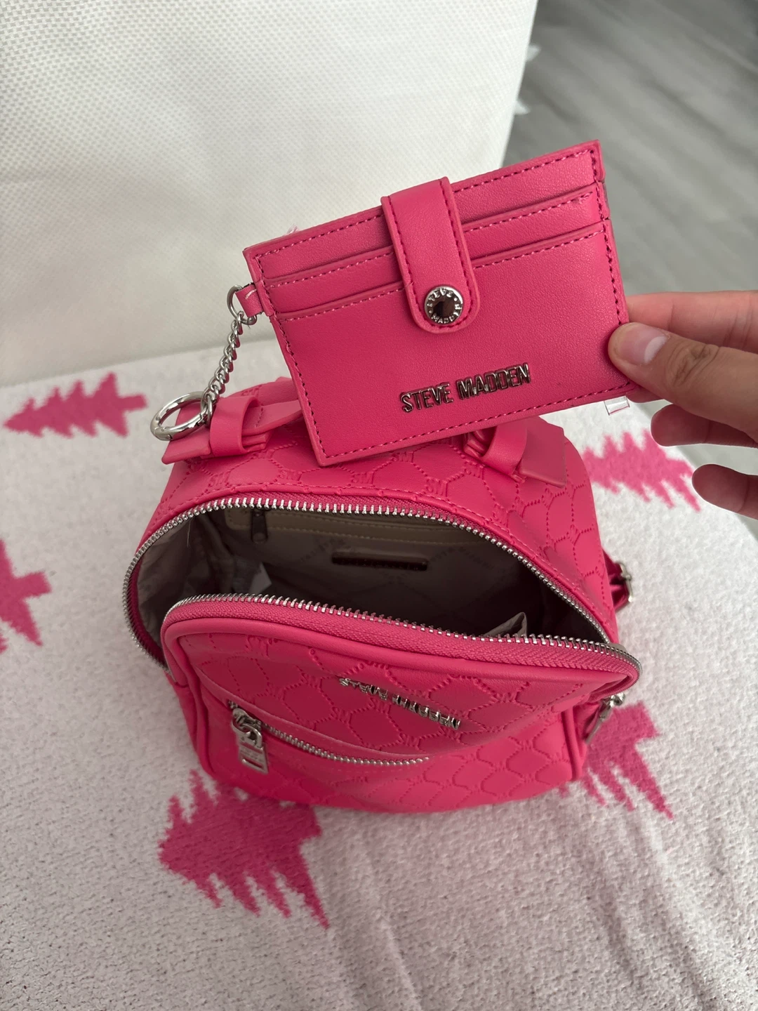 Steve Madden Pink Mini Backpack with Cardholder - photo 3