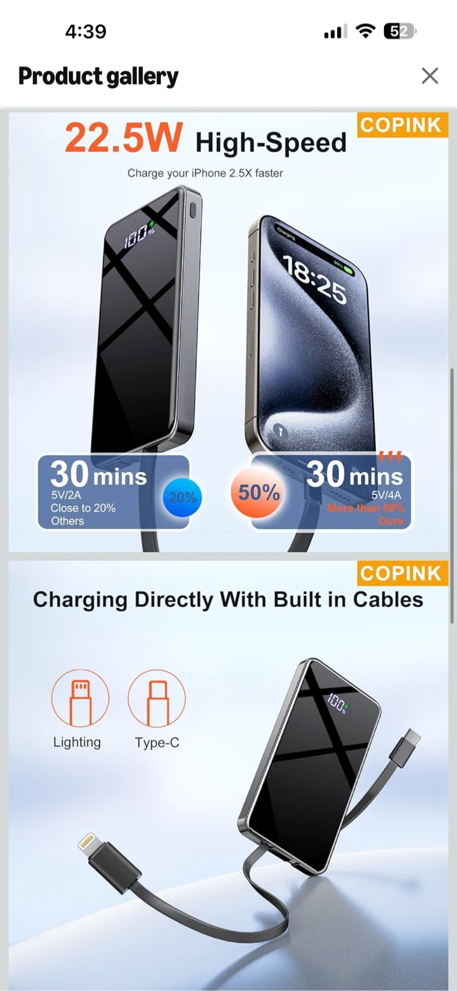 COPINK Portable Power Bank 25000mAh - photo 2