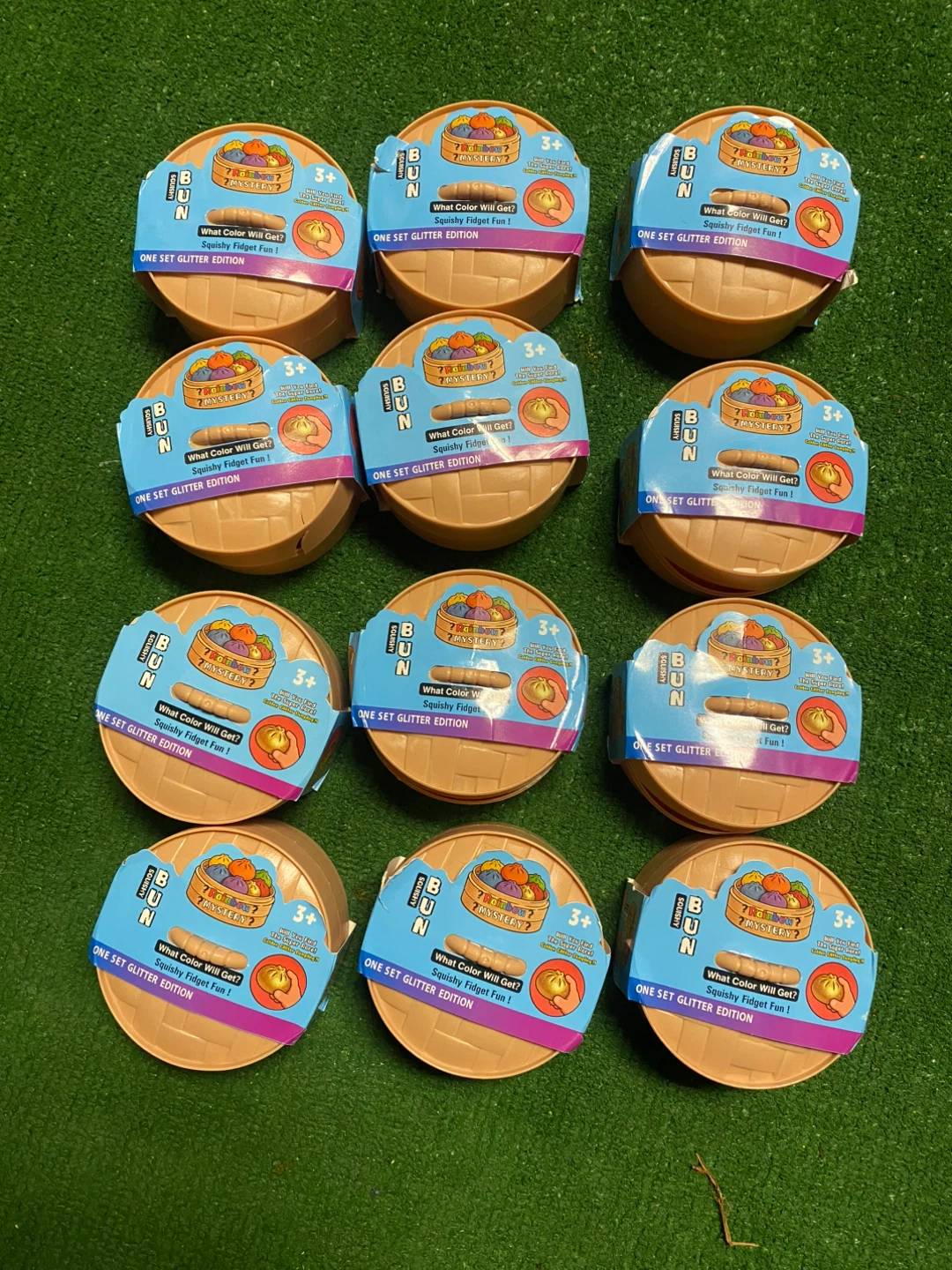 BUN Squishy Fidget Toy - One Set Glitter Edition
