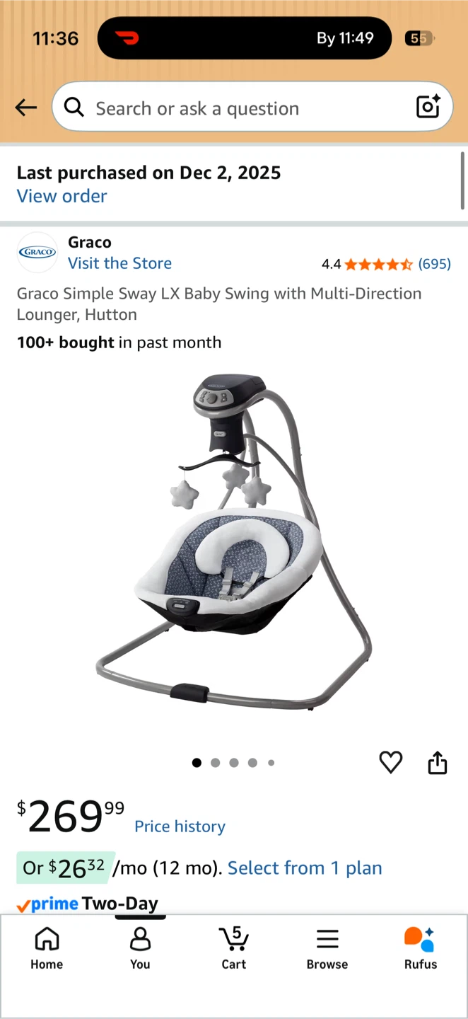 Graco Simple Sway LX Baby Swing - Hutton - photo 2