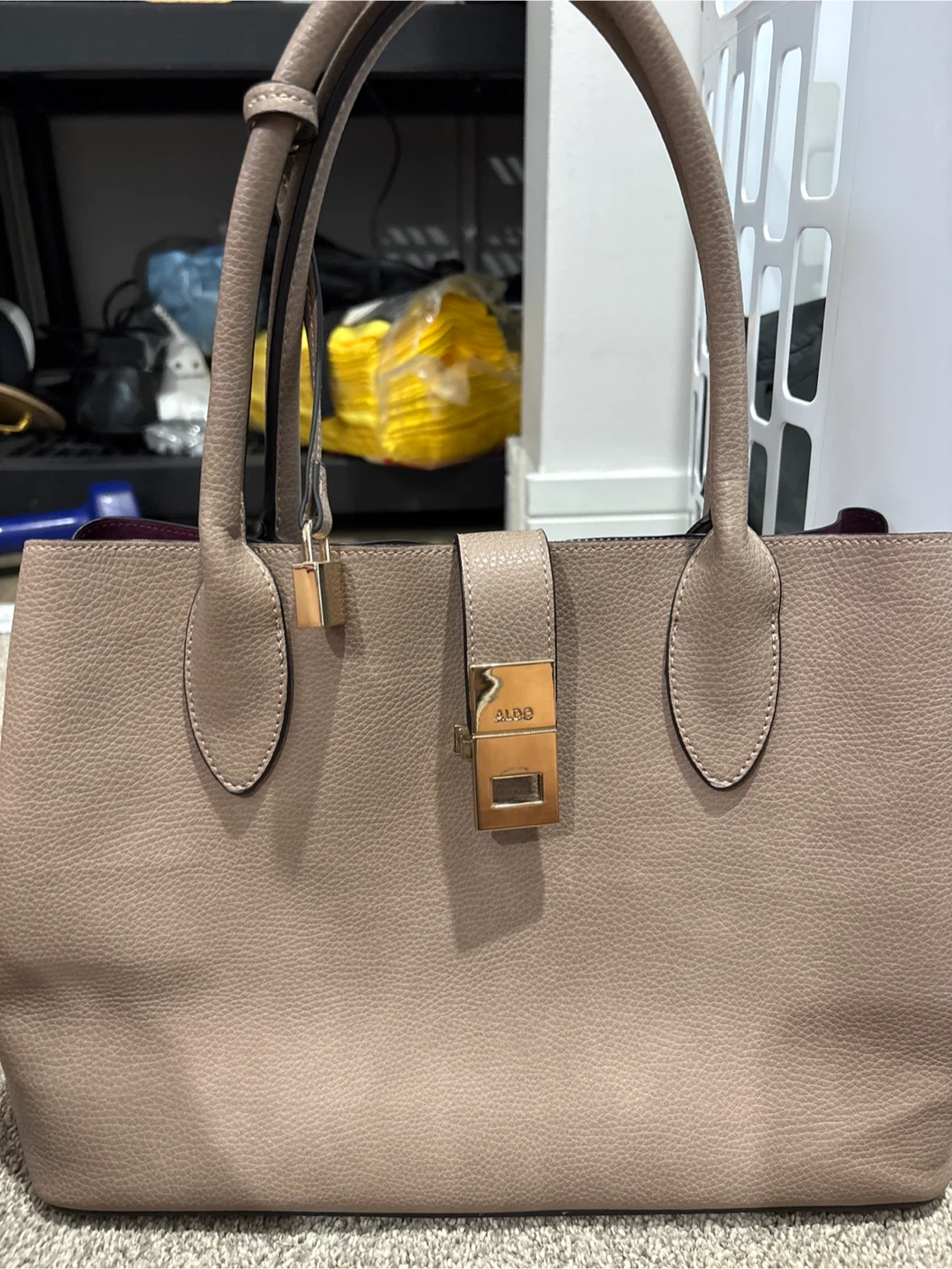ALDO Taupe Faux Leather Tote Bag - photo 2